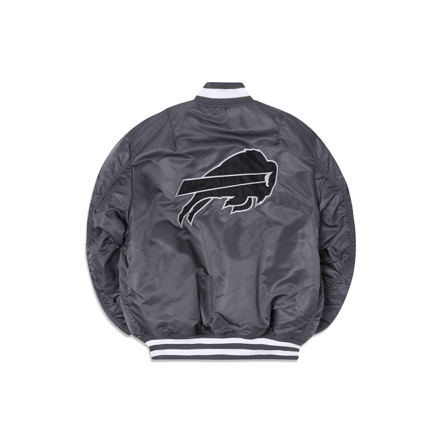 Alpha Industries X Buffalo Bills Gray MA-1 Bomber Jacket - Image 2