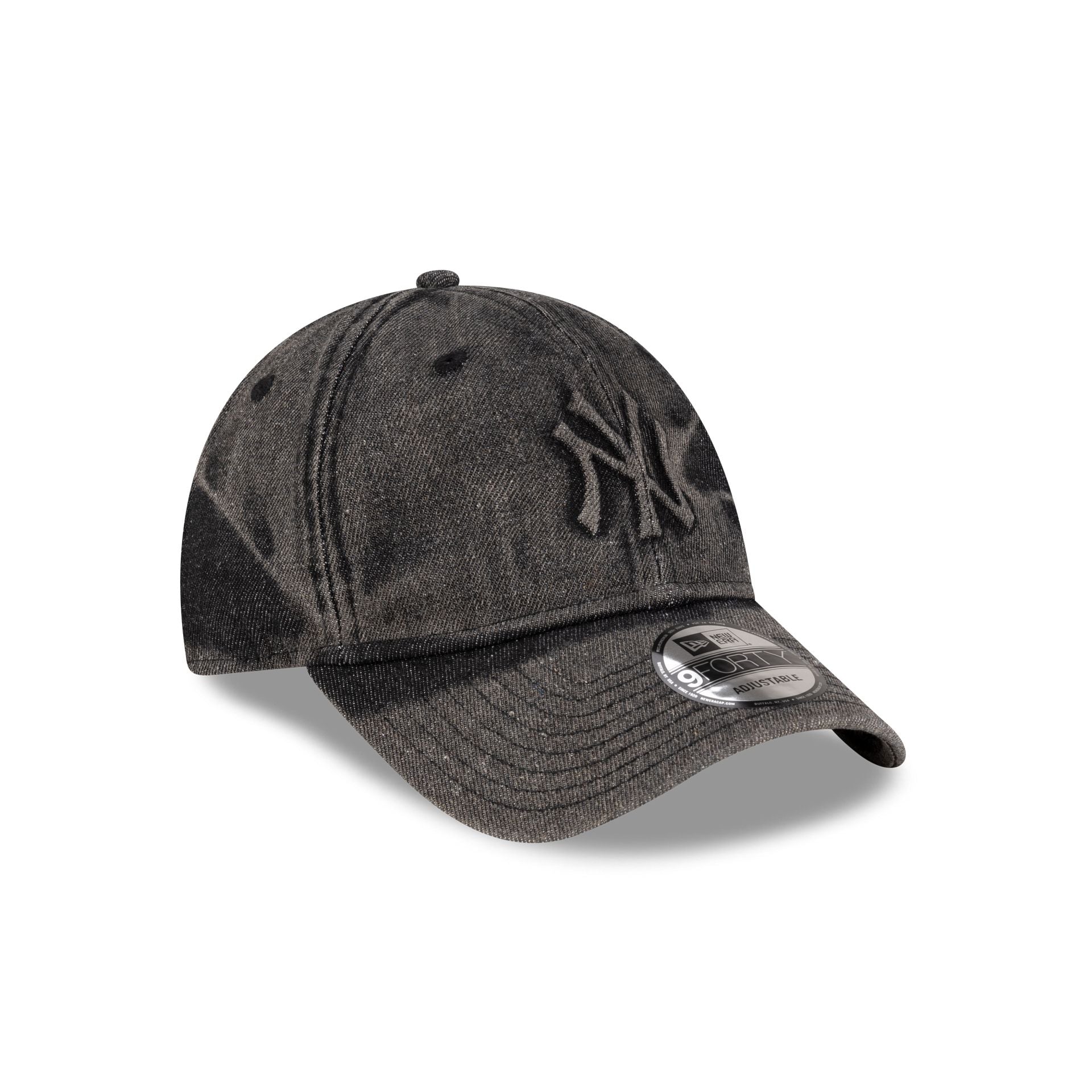 New York Yankees Embo Black Denim 9FORTY Adjustable Hat - Image 3