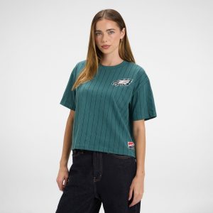 Philadelphia Eagles Throwback Women's Cropped Pinstripe T-Shirt