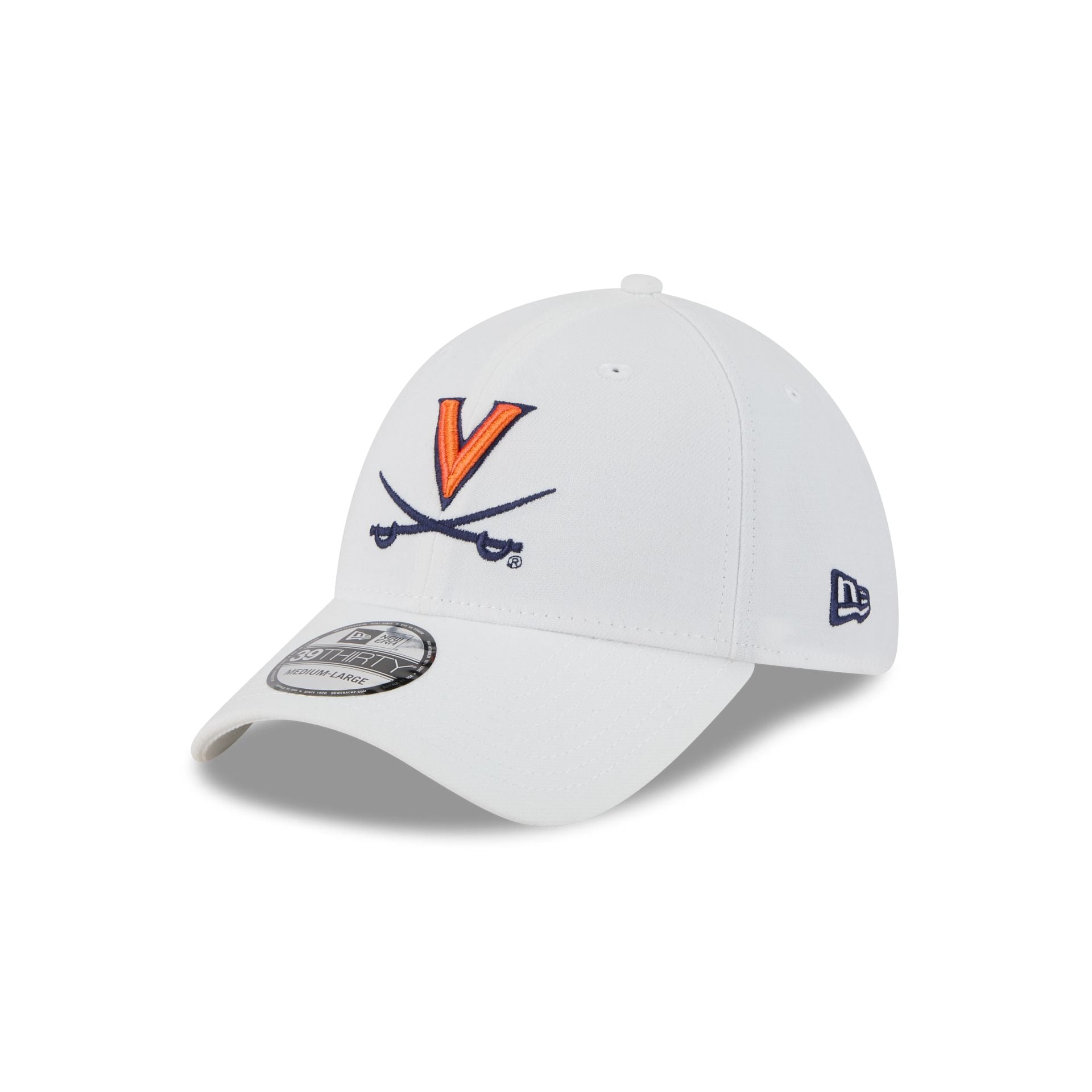 Virginia Cavaliers Optic White 39THIRTY Stretch Fit Hat