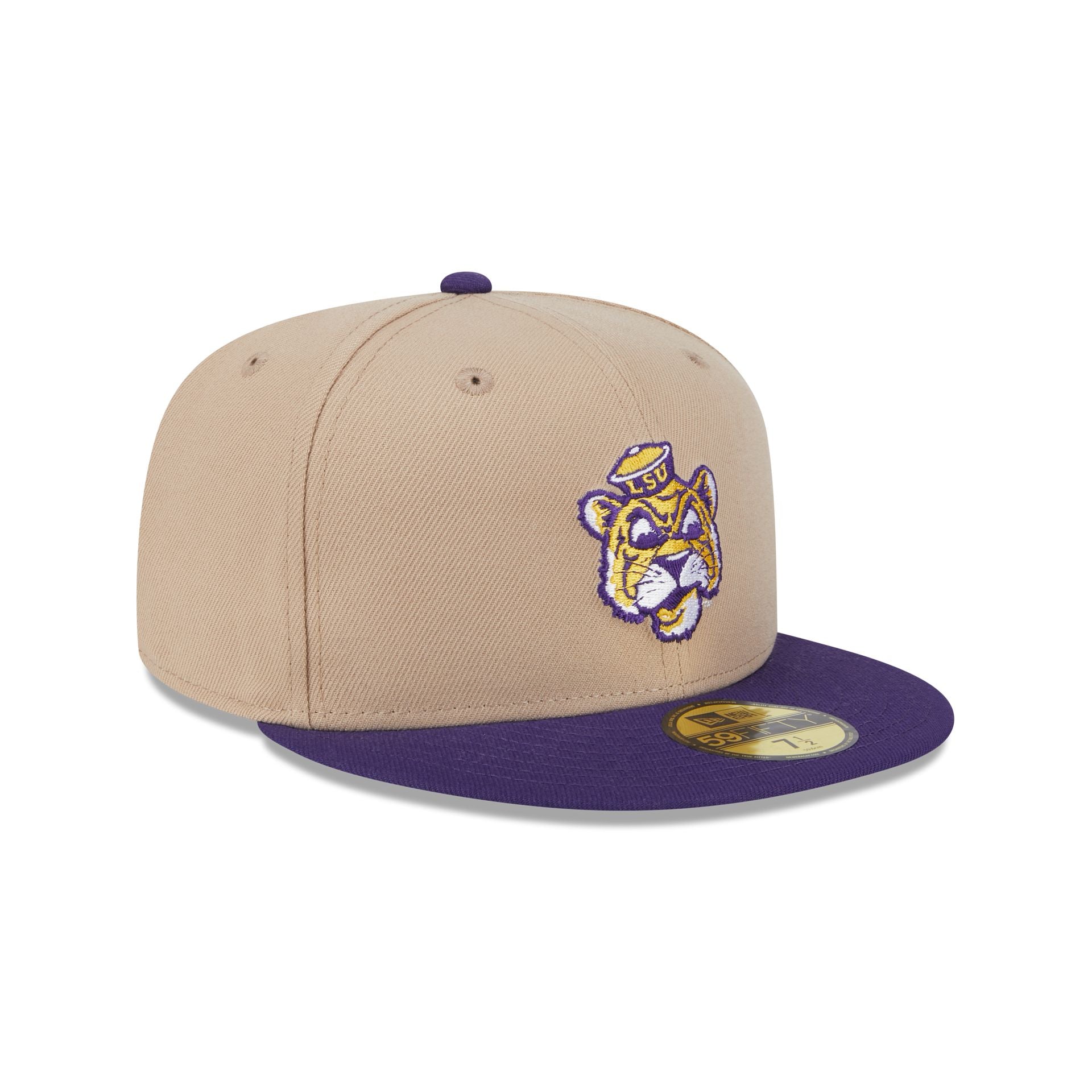 LSU Tigers Camel College Vault 59FIFTY Fitted Hat - Image 3