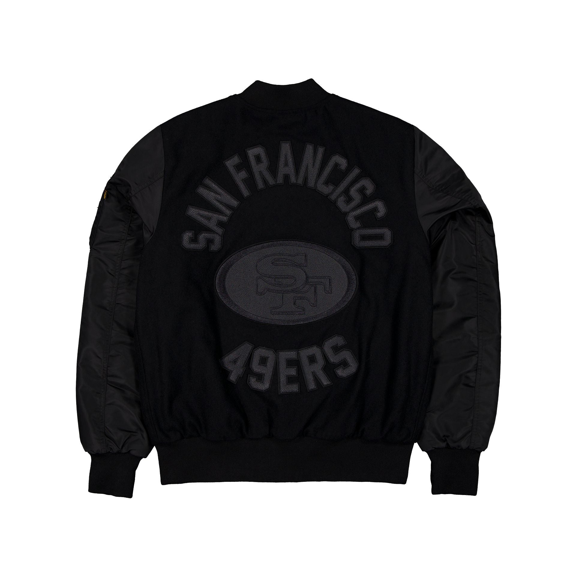 Alpha Industries x San Francisco 49ers MA-1 Wool Varsity Jacket Black - Image 3