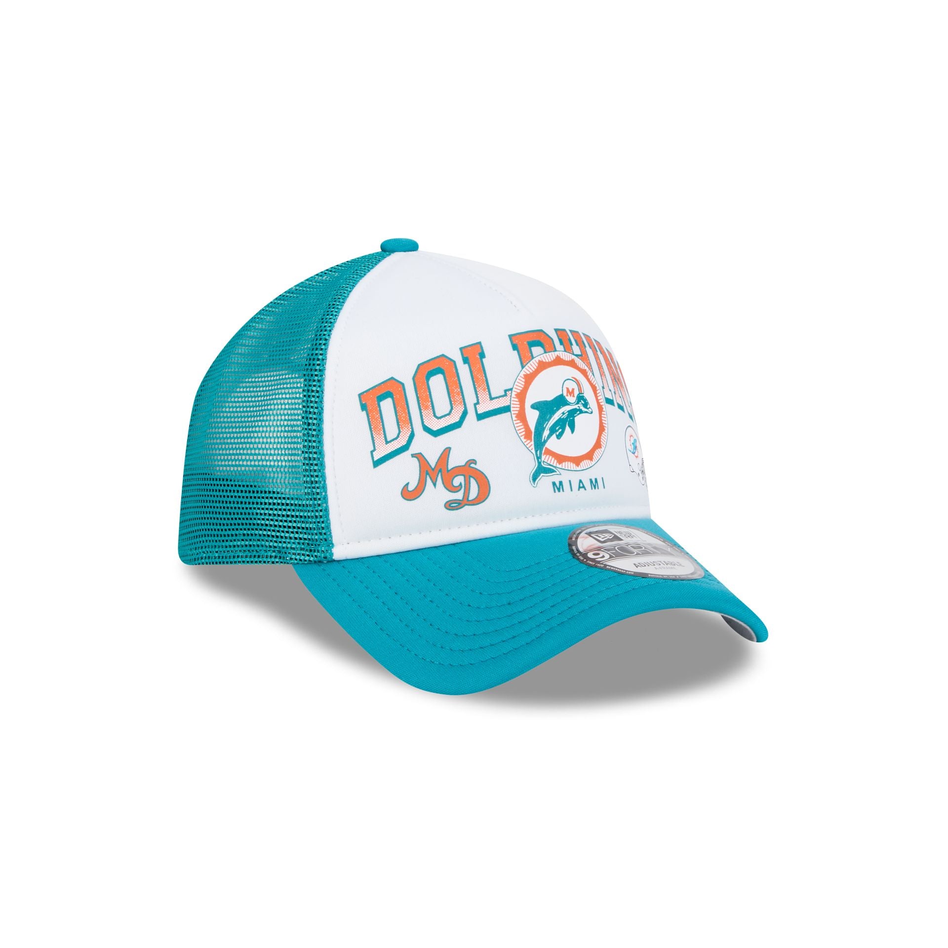 Miami Dolphins Sport Classics 9FORTY A-Frame Trucker Hat - Image 3