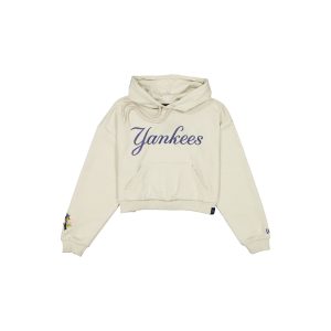 New York Yankees Women's Cropped Floral Stone Hoodie