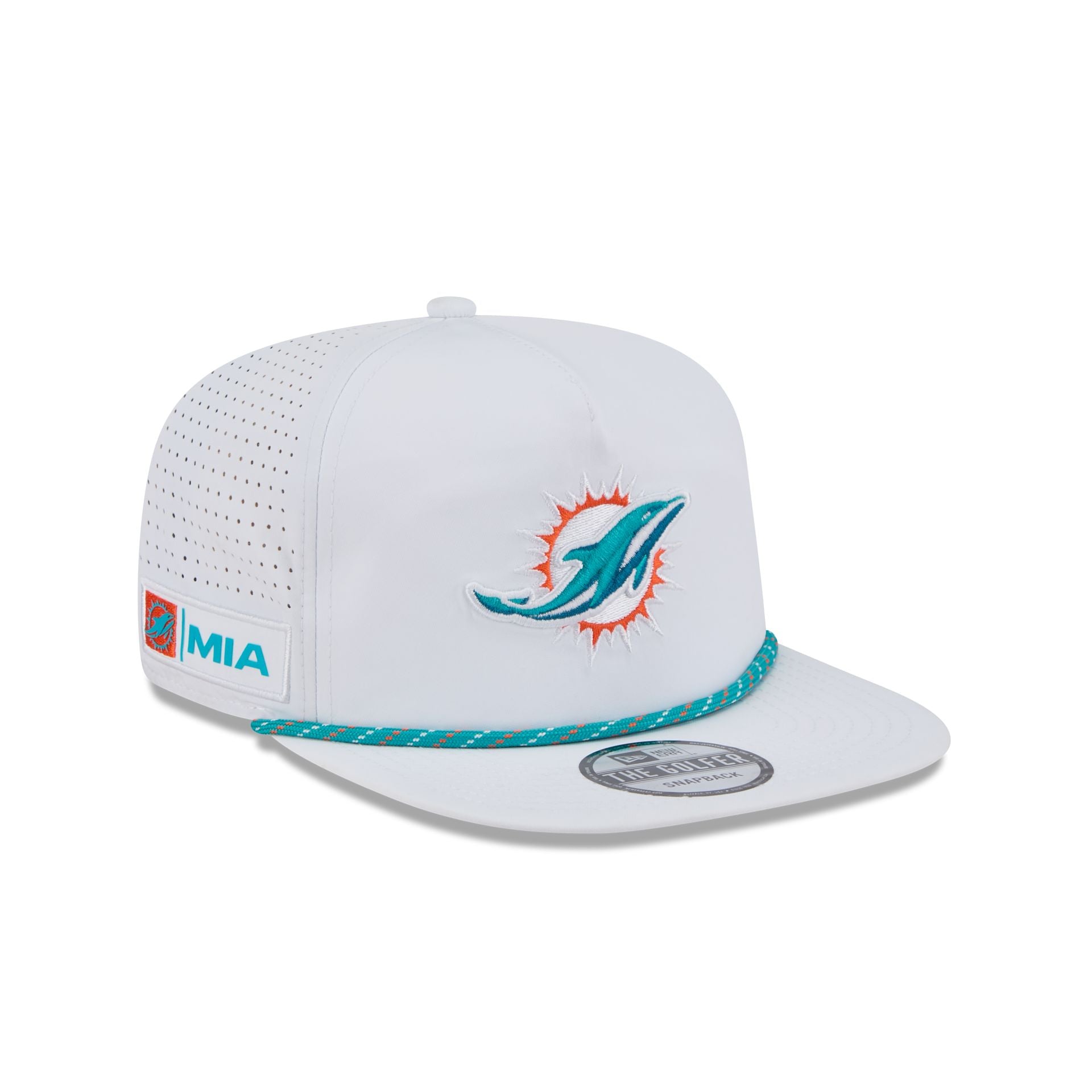 Miami Dolphins Optic White Performance Rope Golfer Hat - Image 3