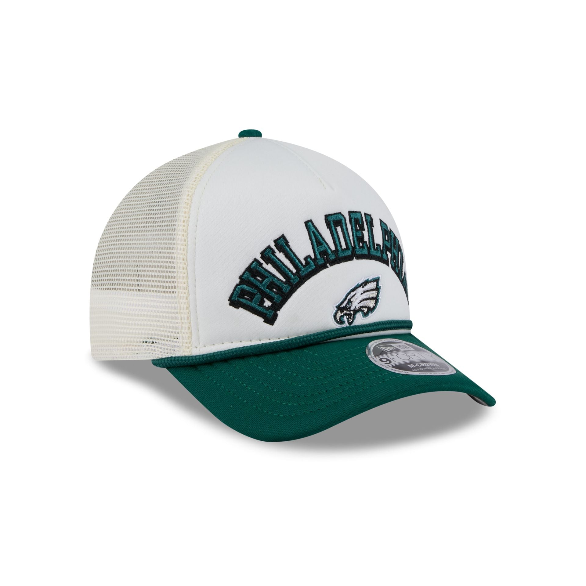 Philadelphia Eagles Chrome Arch 9FORTY M-Crown A-Frame Trucker Hat - Image 3
