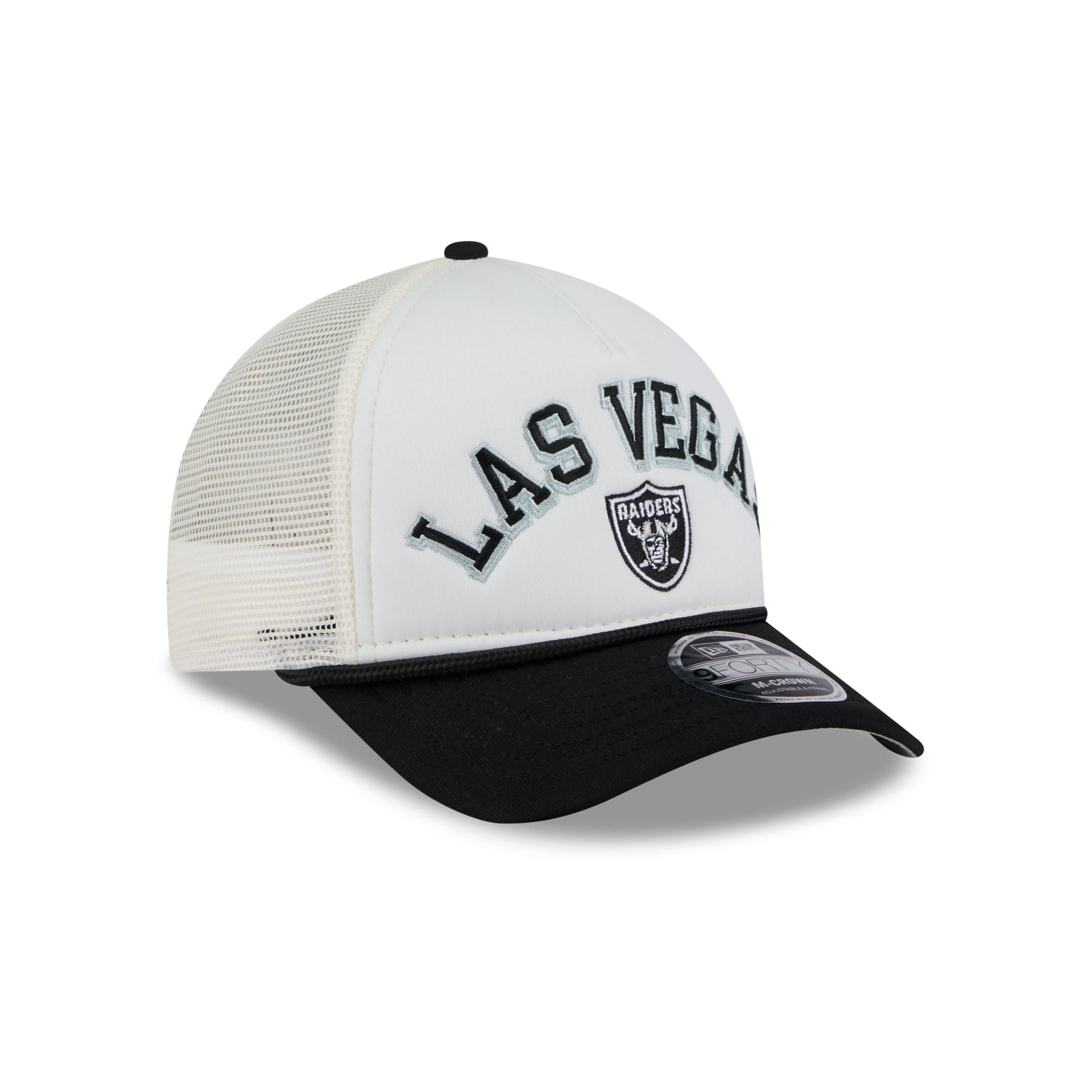 Las Vegas Raiders Chrome Arch 9FORTY M-Crown A-Frame Trucker Hat - Image 3