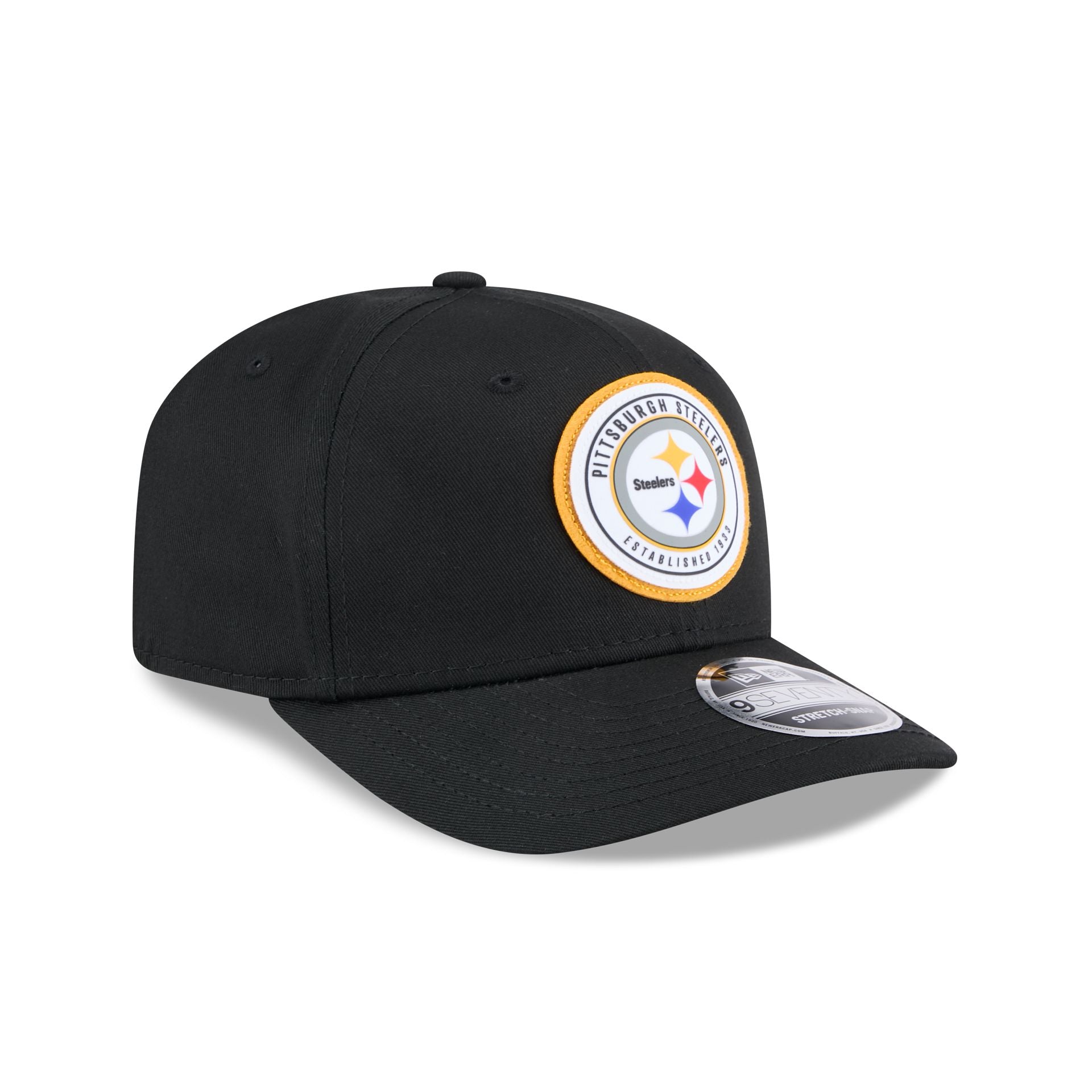 Pittsburgh Steelers Circle Patch 9SEVENTY Stretch-Snap Hat - Image 3