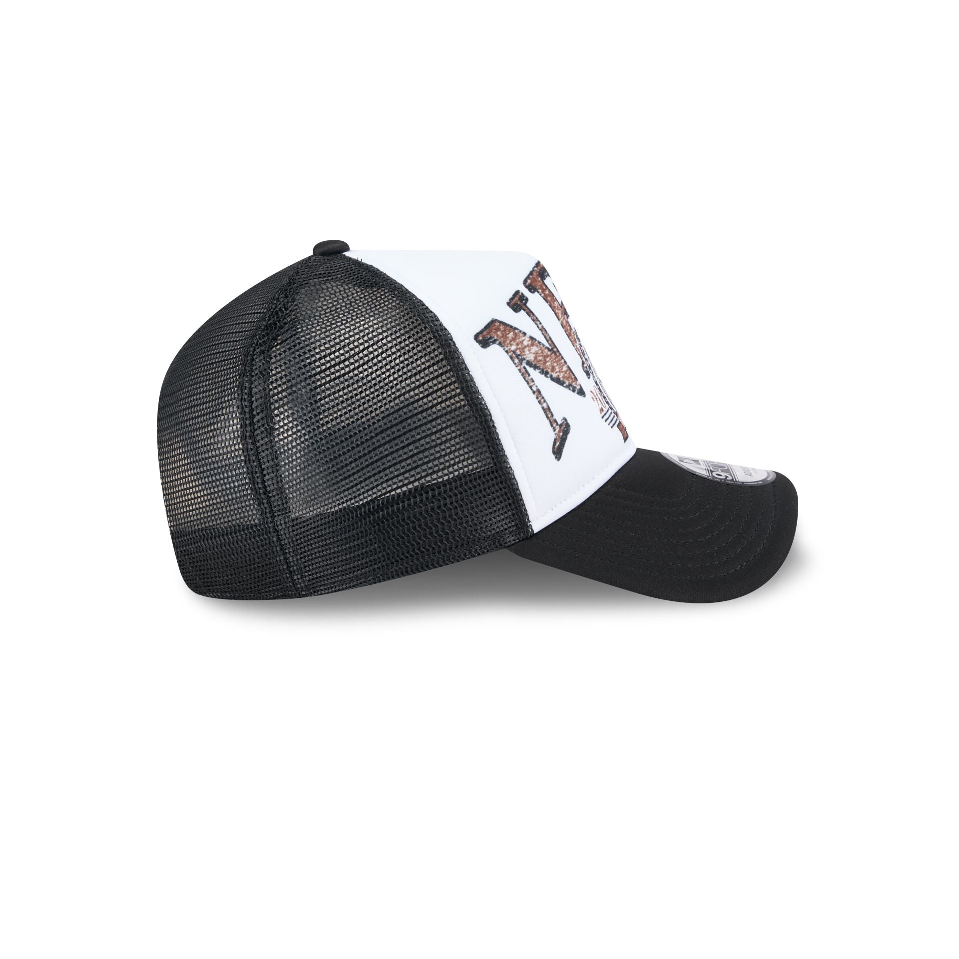Brooklyn Nets Distressed 9FORTY A-Frame Trucker Hat - Image 5