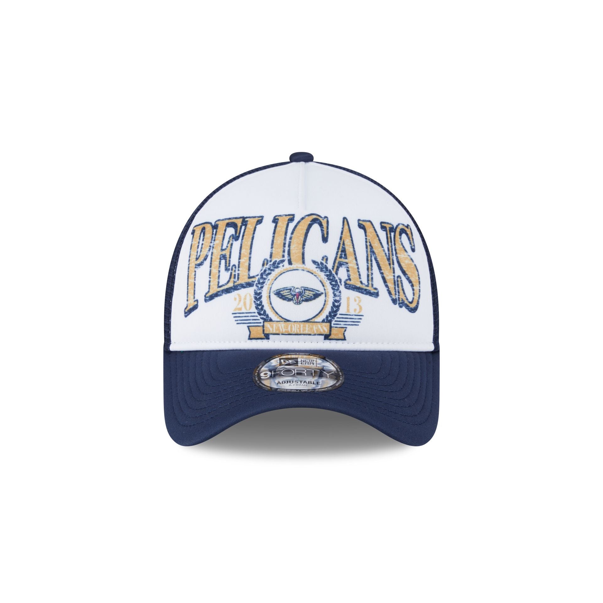 New Orleans Pelicans Distressed 9FORTY A-Frame Trucker Hat - Image 2