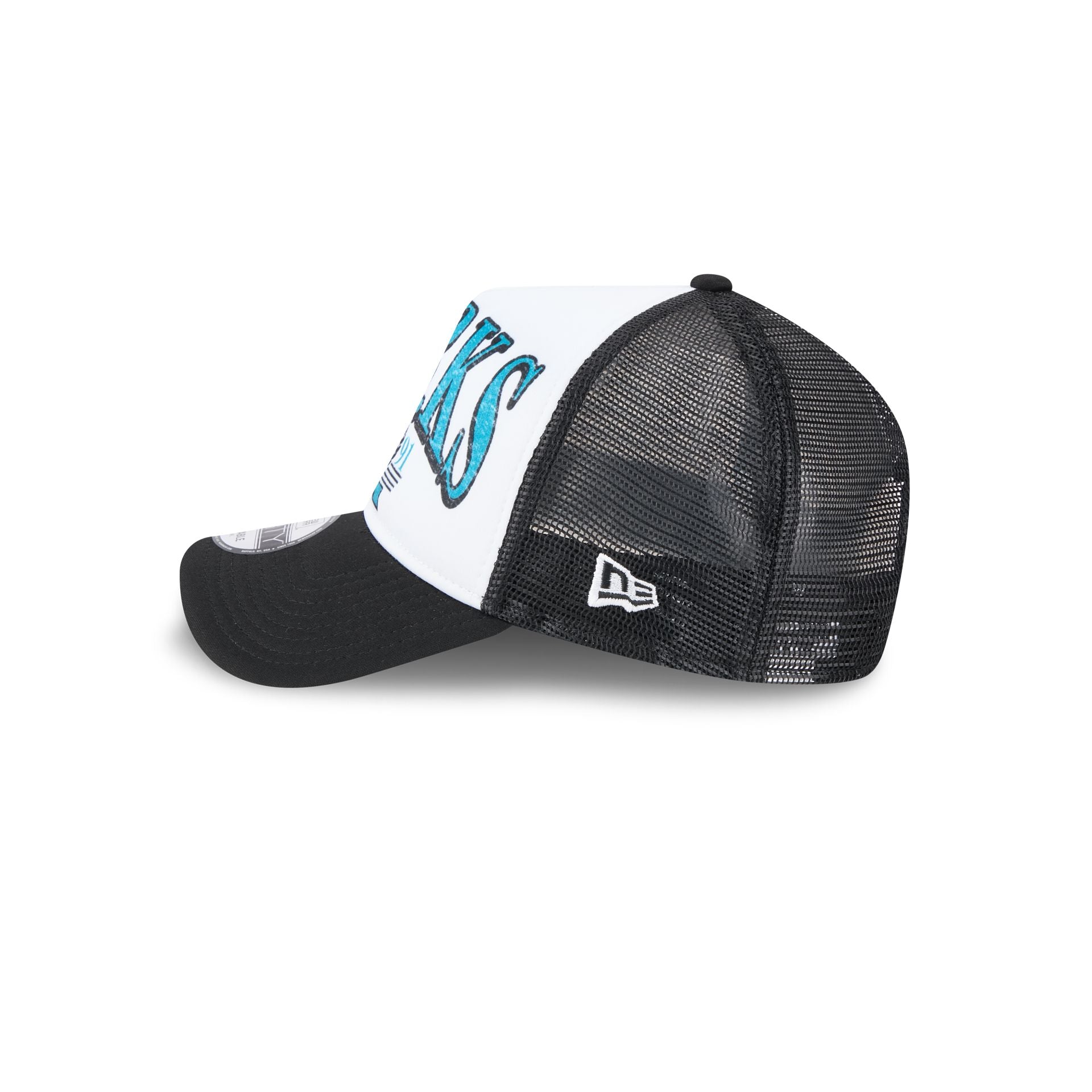 San Jose Sharks Distressed 9FORTY A-Frame Trucker Hat - Image 4