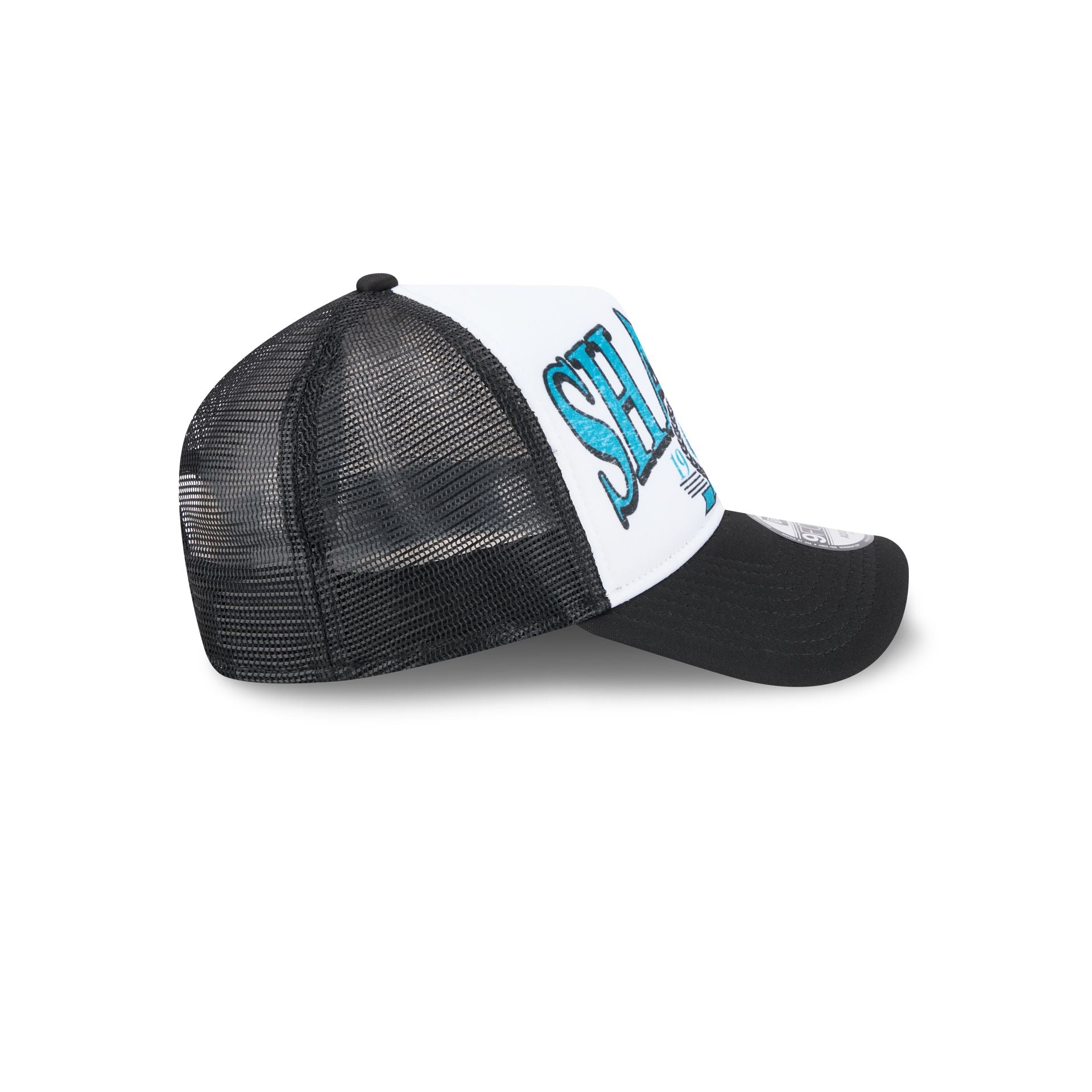 San Jose Sharks Distressed 9FORTY A-Frame Trucker Hat - Image 5