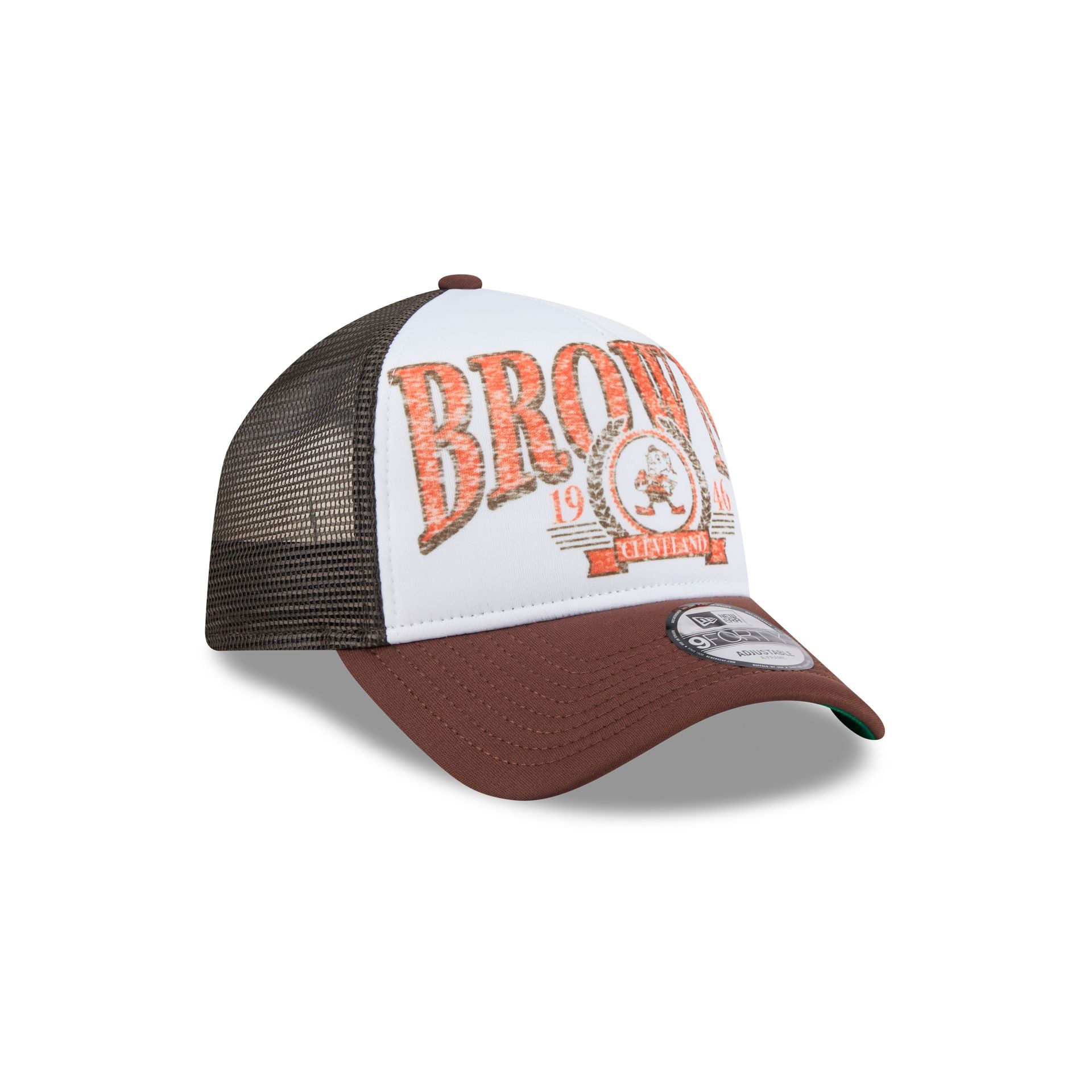 Cleveland Browns Distressed 9FORTY A-Frame Trucker Hat - Image 3