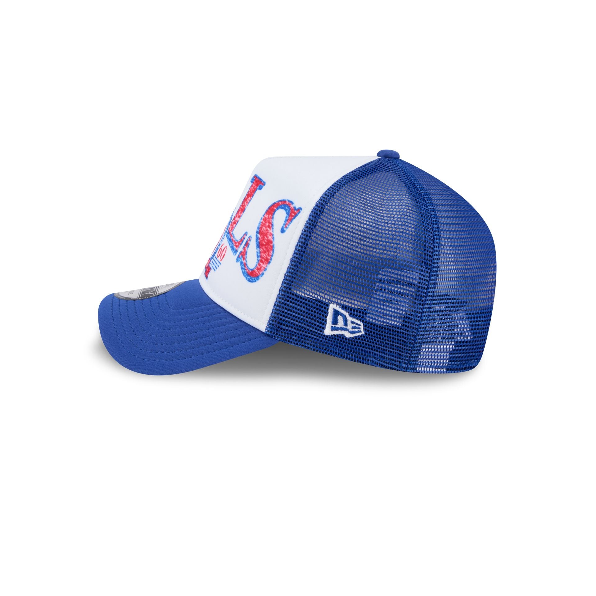 Buffalo Bills Distressed 9FORTY A-Frame Trucker Hat - Image 4