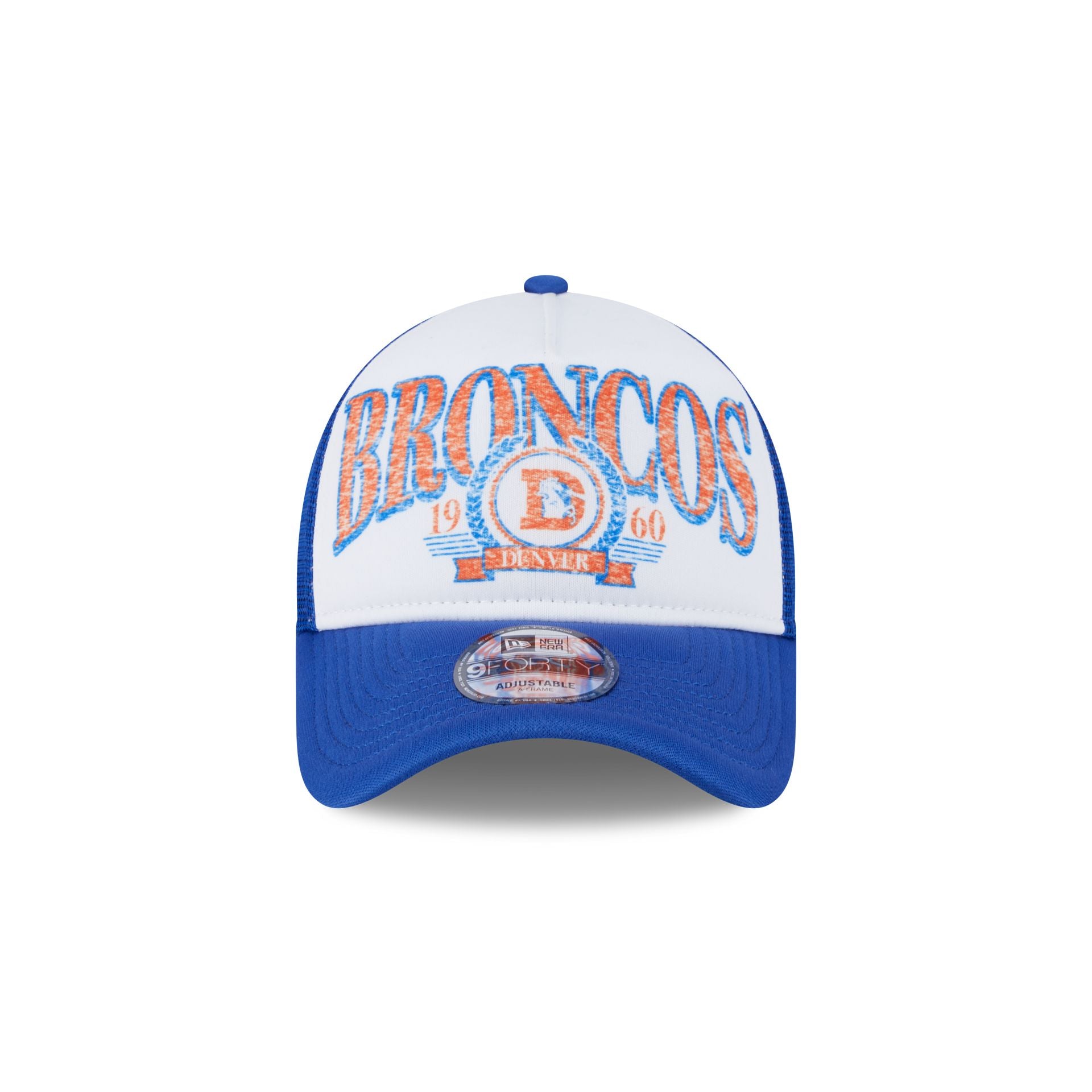 Denver Broncos Distressed 9FORTY A-Frame Trucker Hat - Image 2