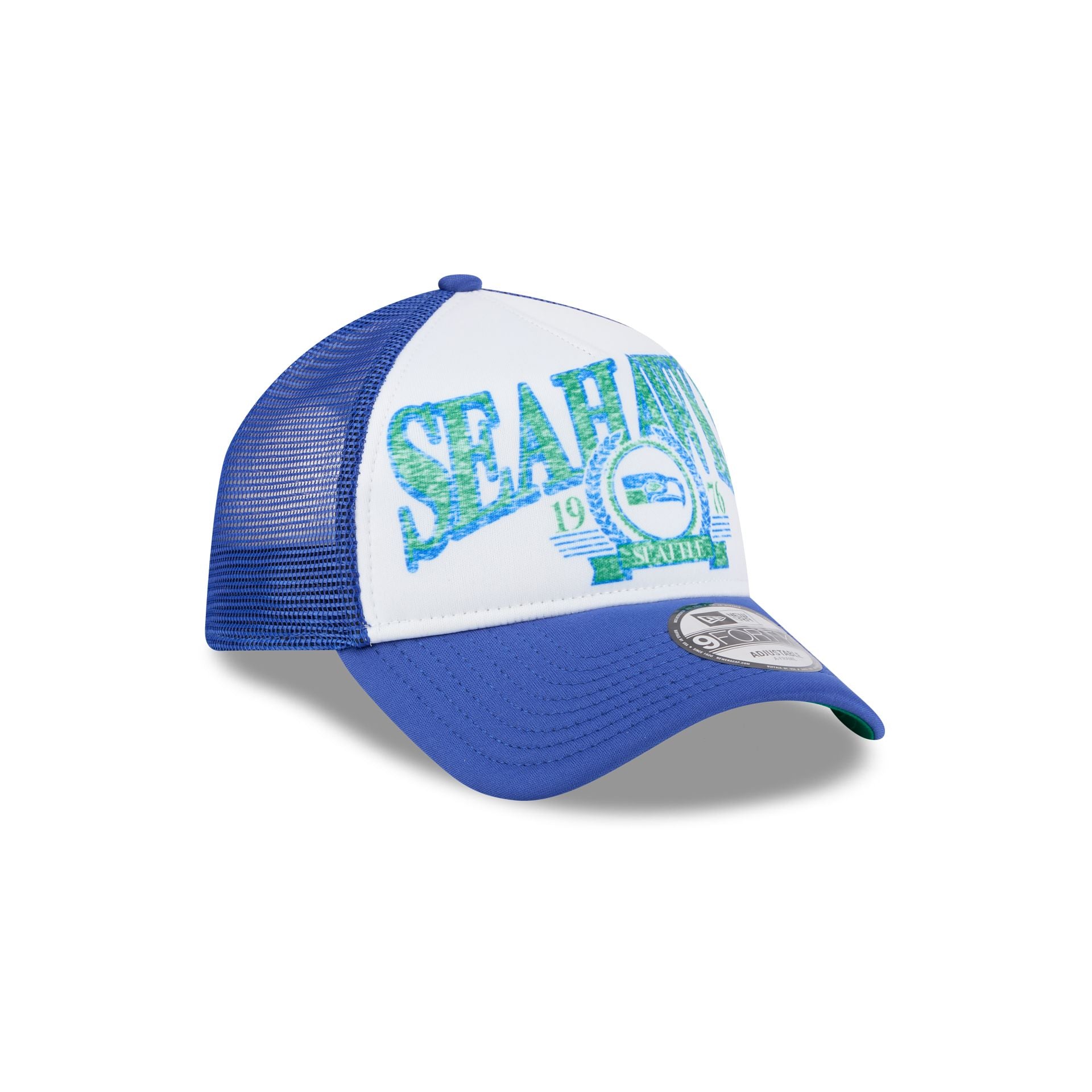Seattle Seahawks Distressed 9FORTY A-Frame Trucker Hat - Image 3