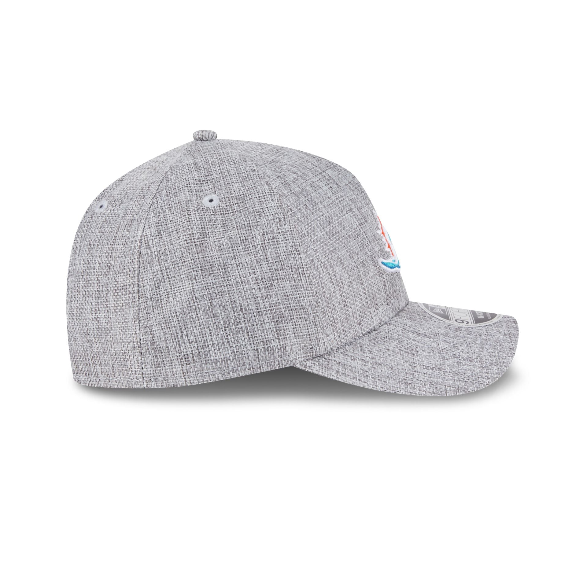 Miami Dolphins Cotton Weave Gray 9FORTY M-Crown A-Frame Snapback Hat - Image 5