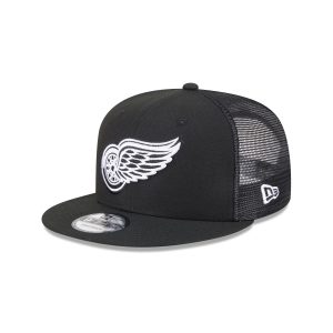Detroit Red Wings Black 9FIFTY Trucker Hat