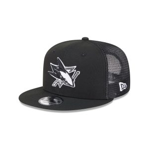 San Jose Sharks Black 9FIFTY Trucker Hat
