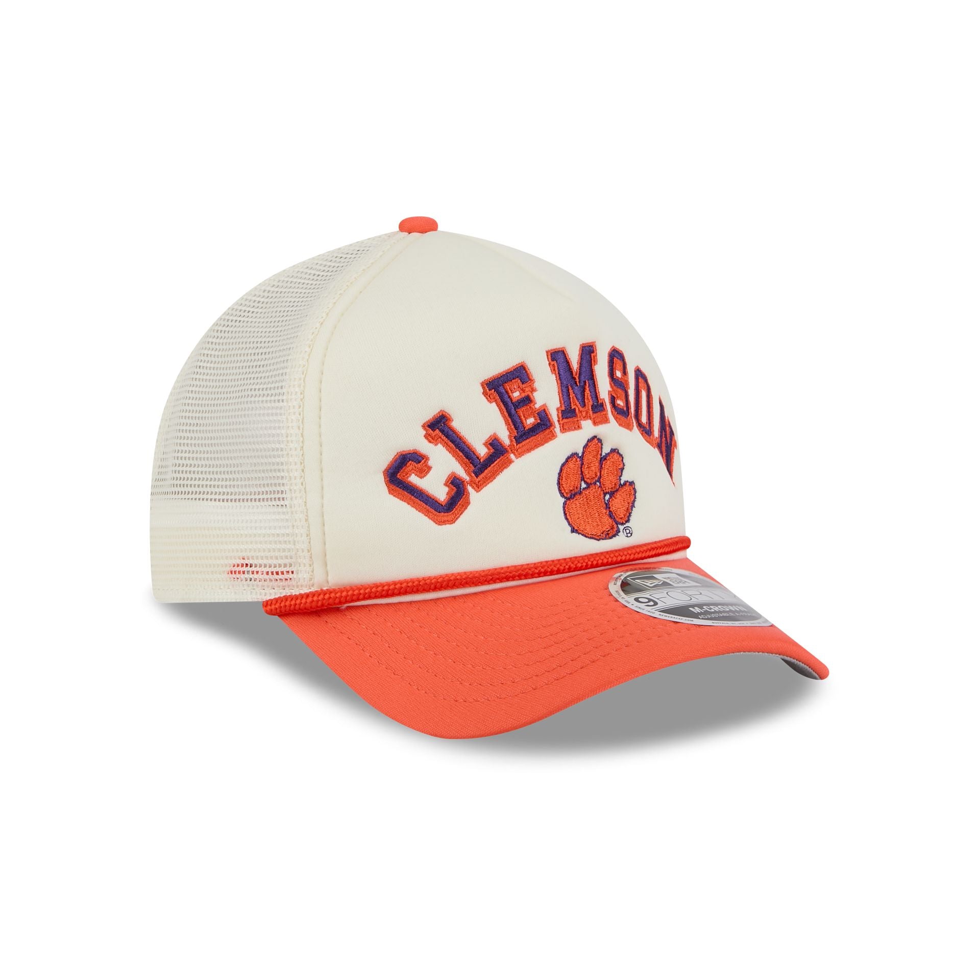 Clemson Tigers Chrome Arch 9FORTY M-Crown A-Frame Trucker Hat - Image 3