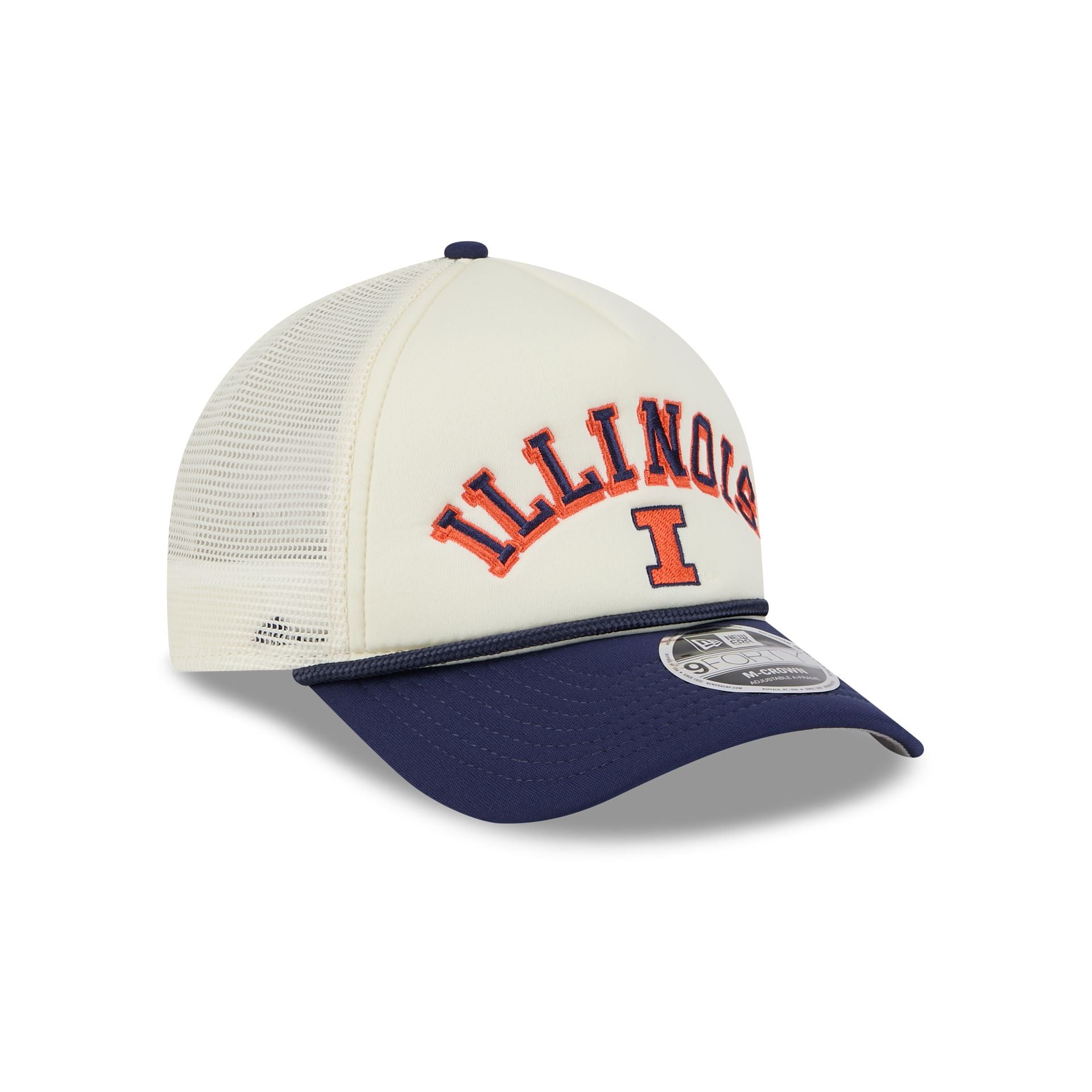 Illinois Fighting Illini Chrome Arch 9FORTY M-Crown A-Frame Trucker Hat - Image 3