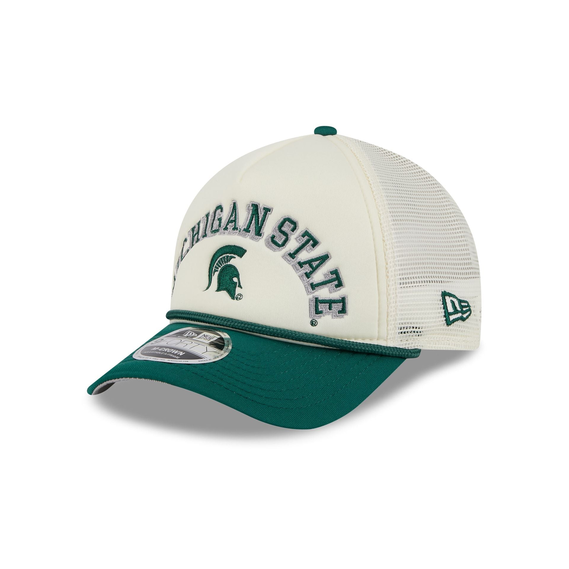 Michigan State Spartans Chrome Arch 9FORTY M-Crown A-Frame Trucker Hat