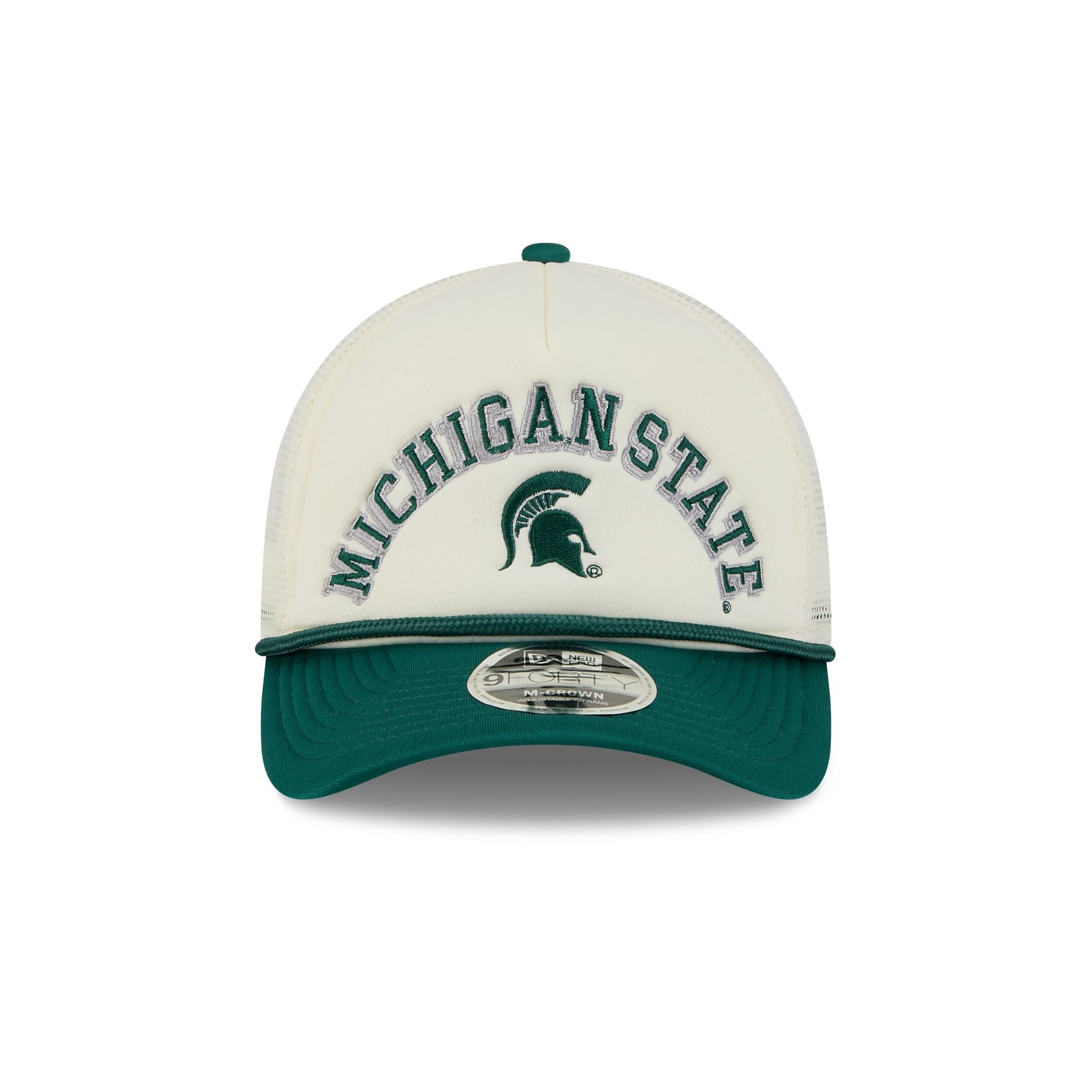 Michigan State Spartans Chrome Arch 9FORTY M-Crown A-Frame Trucker Hat - Image 2