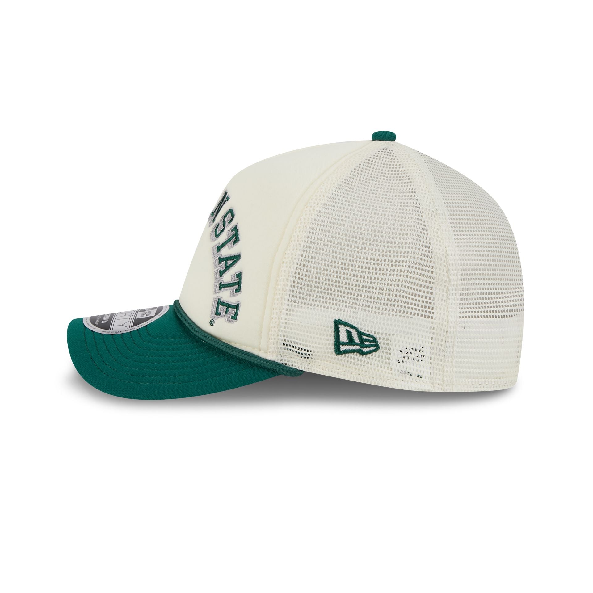 Michigan State Spartans Chrome Arch 9FORTY M-Crown A-Frame Trucker Hat - Image 4