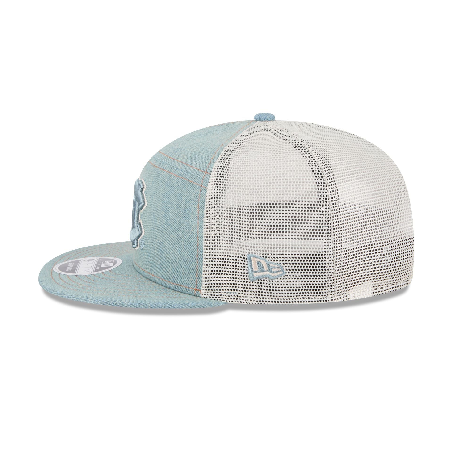 North Carolina Tar Heels Denim Split Panel 9FIFTY Trucker Hat - Image 4