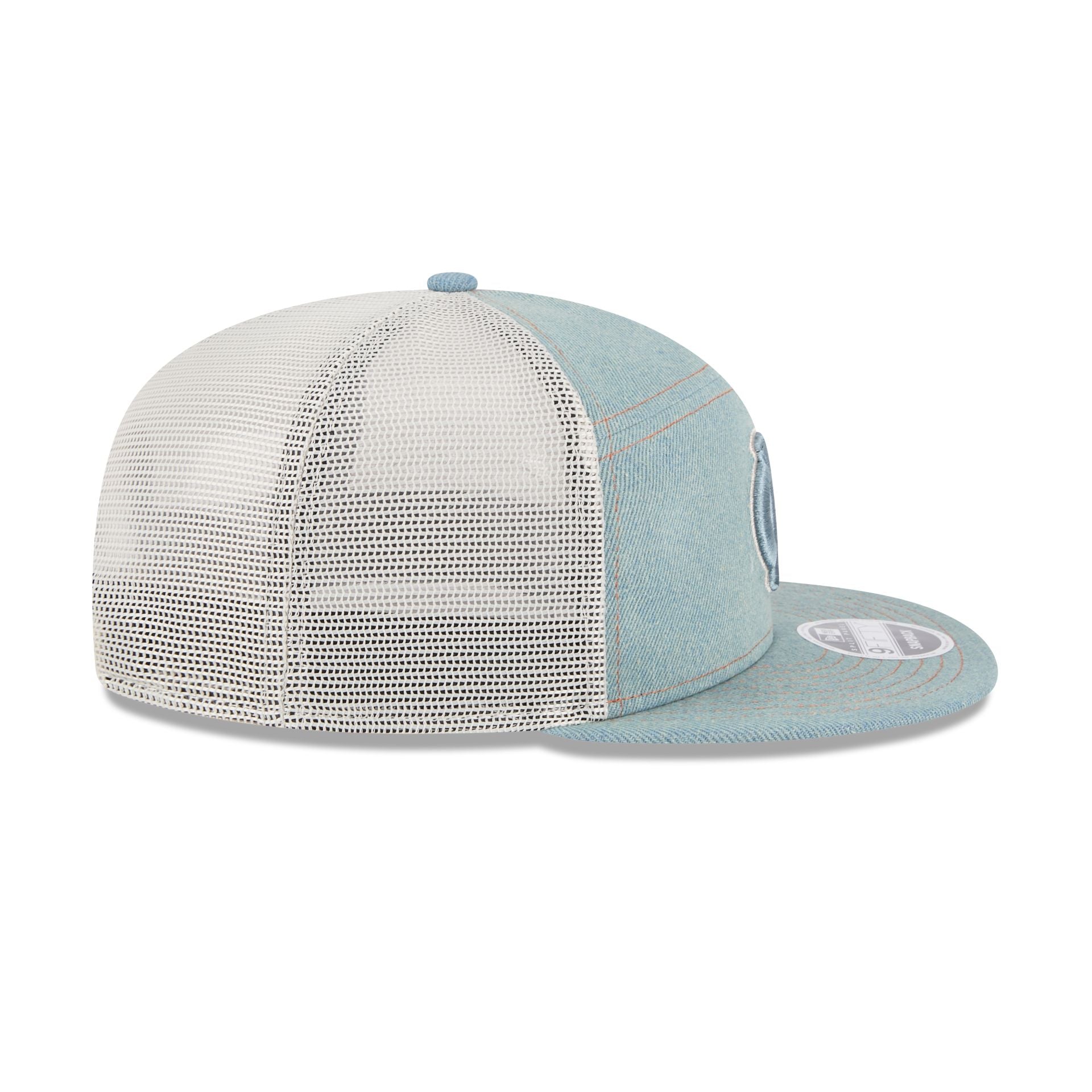 North Carolina Tar Heels Denim Split Panel 9FIFTY Trucker Hat - Image 5