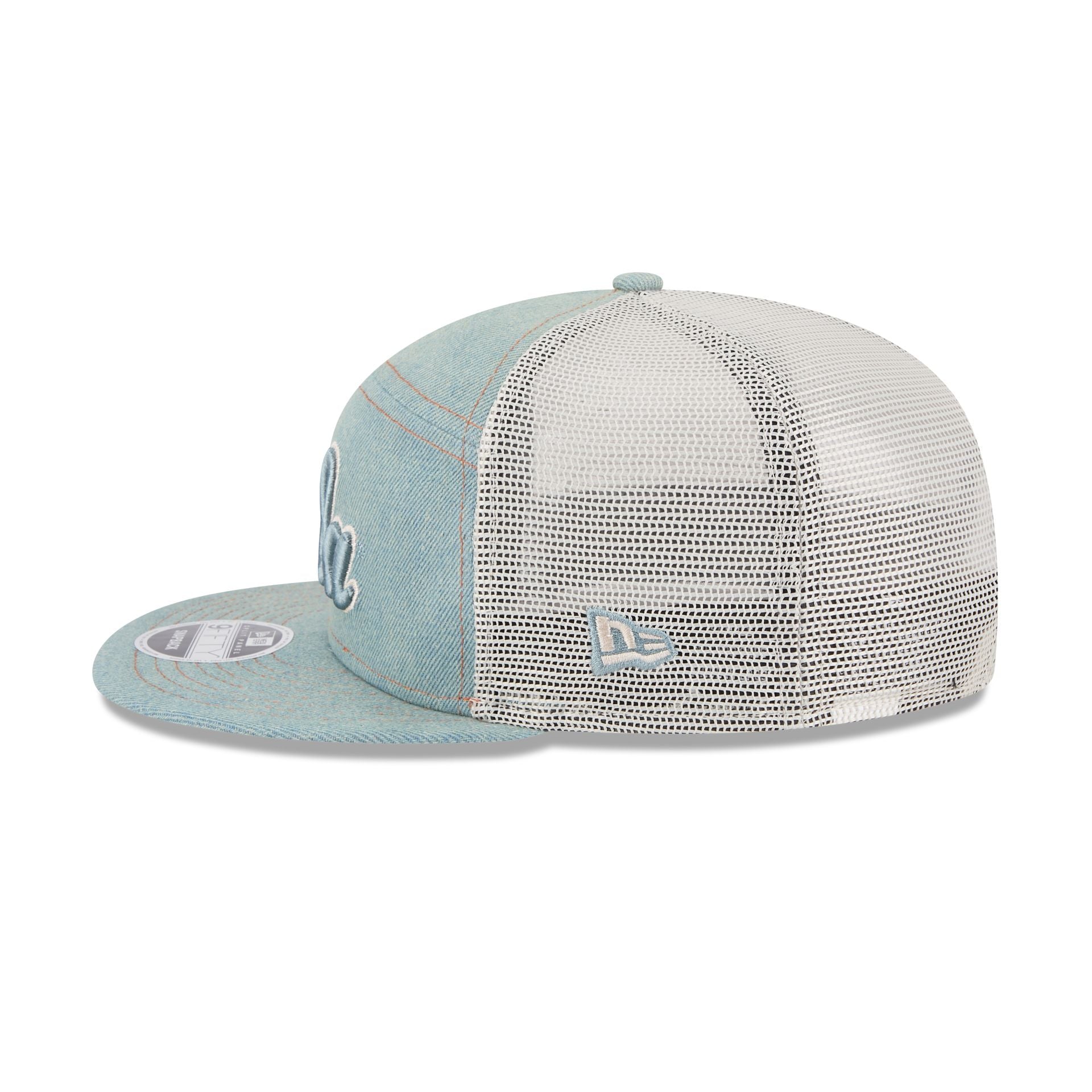 UCLA Bruins Denim Split Panel 9FIFTY Trucker Hat - Image 4