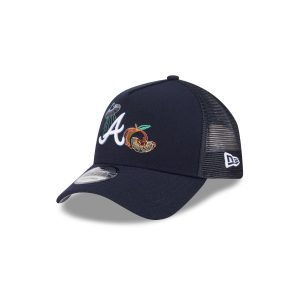 Atlanta Braves State Stitch 9FORTY A-Frame Trucker Hat