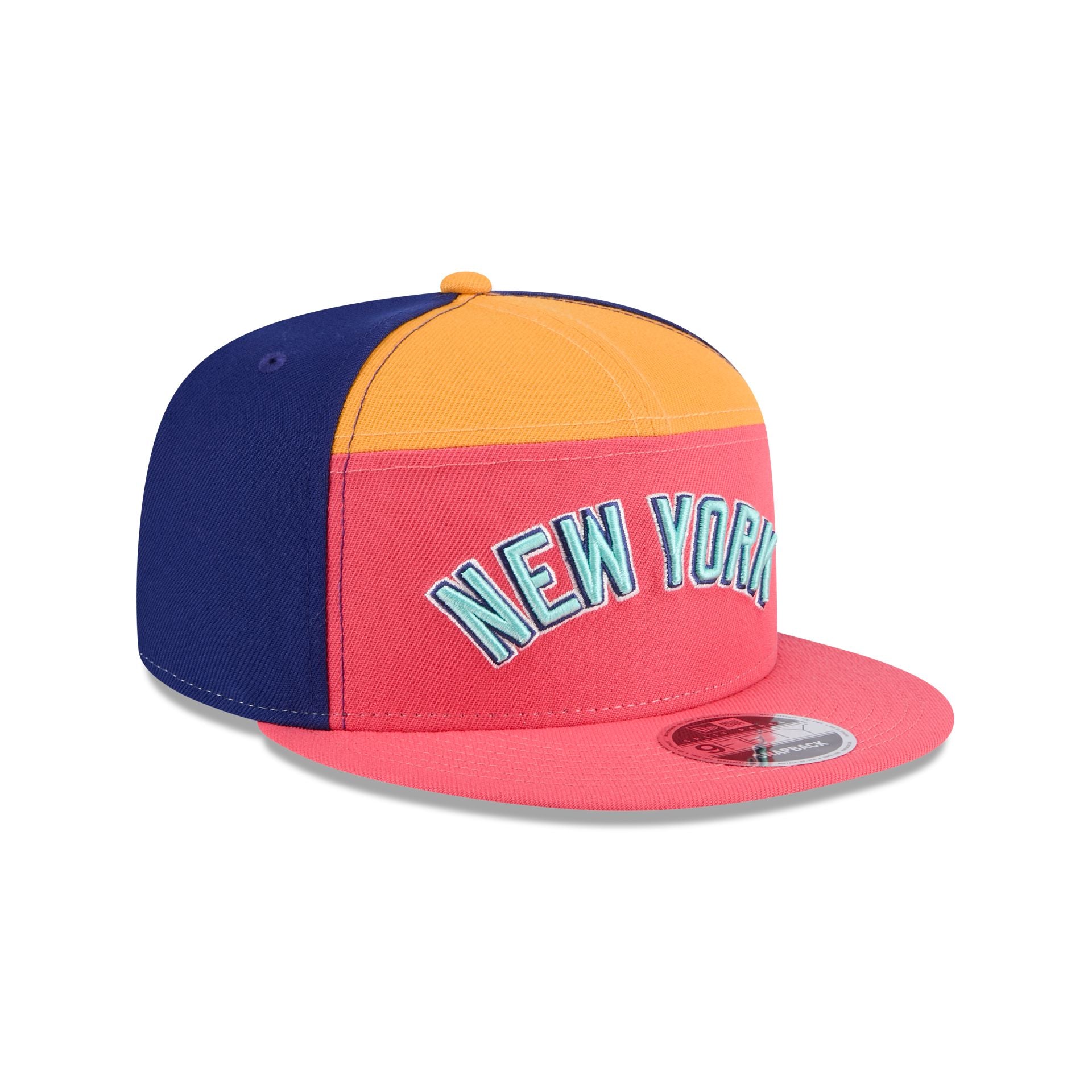 New York Yankees Coral Split Panel 9FIFTY Snapback Hat - Image 3
