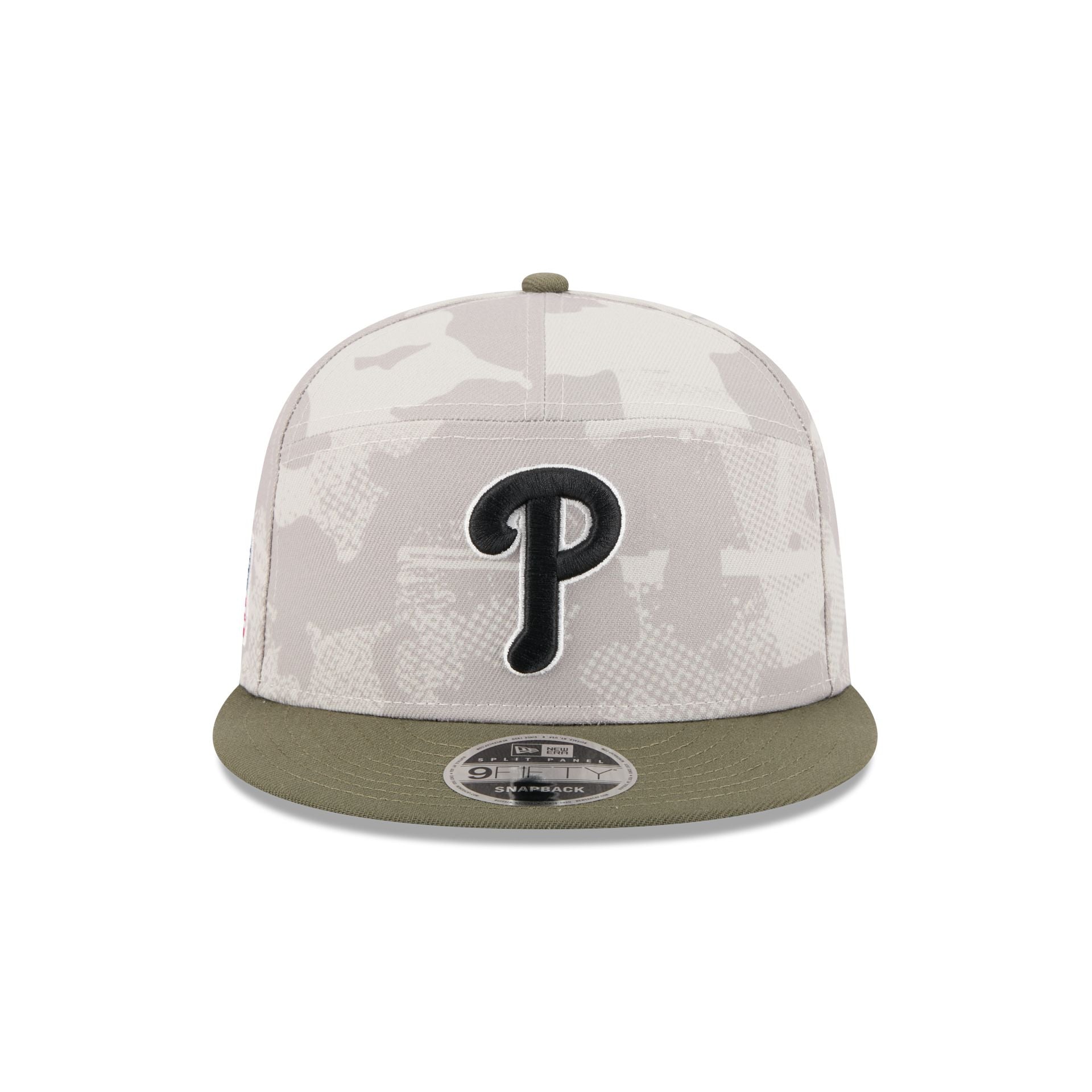 Philadelphia Phillies Armed Forces Day 2025 Split Panel 9FIFTY Snapback Hat - Image 2