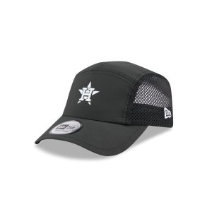 Houston Astros Black Poly Runner Adjustable Hat