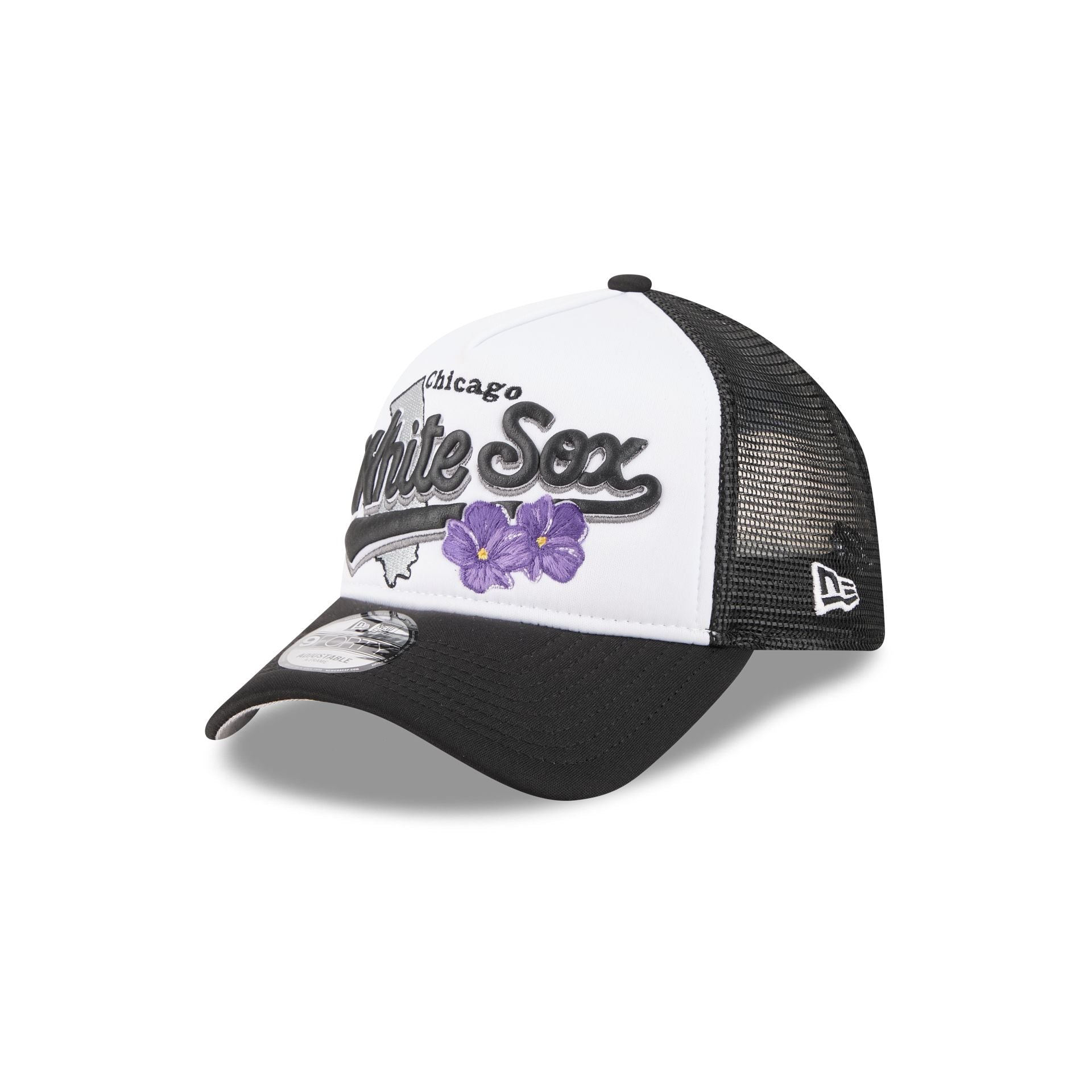 Chicago White Sox State Flower 9FORTY A-Frame Trucker Hat - Image 3