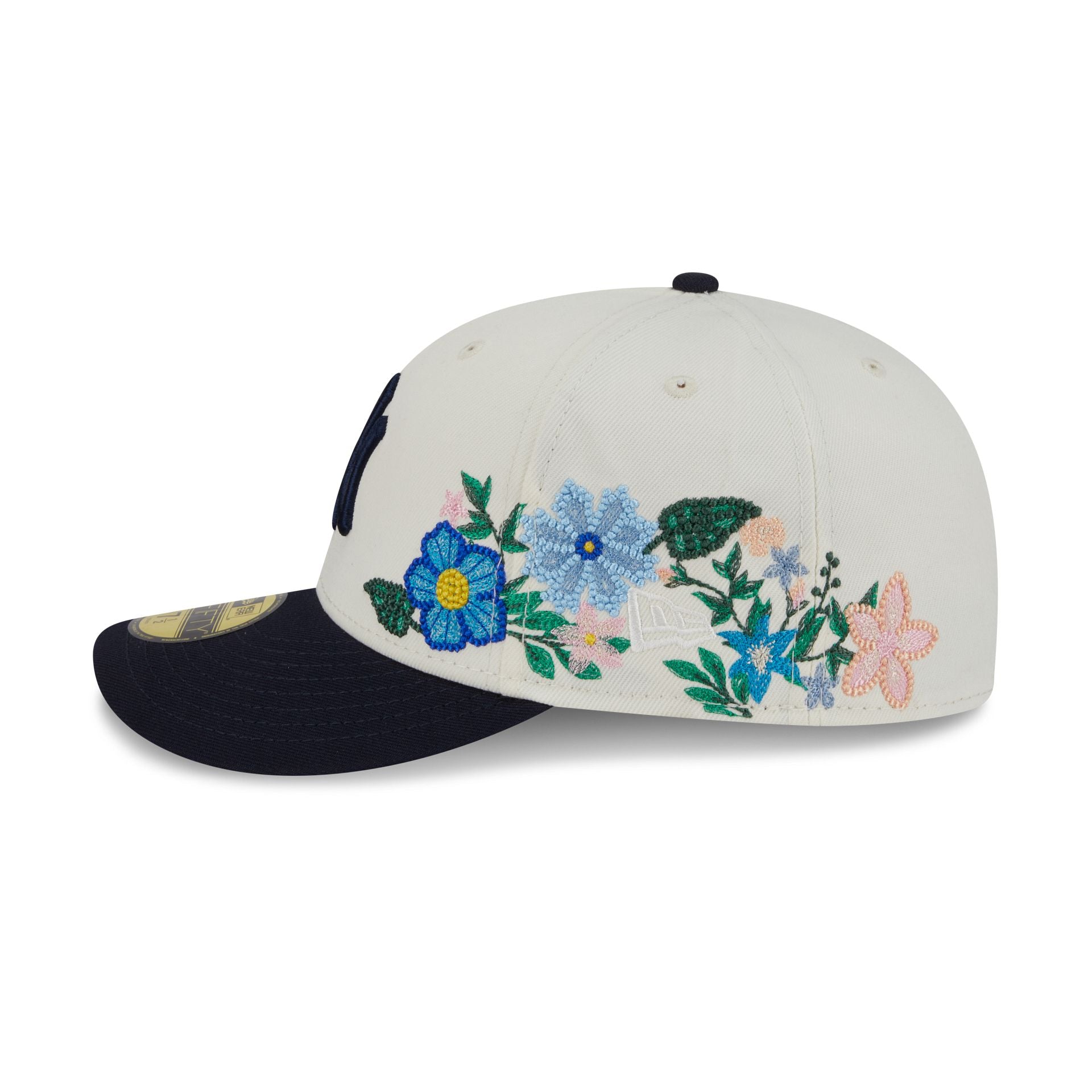 New York Yankees Tonal Florals White 59FIFTY Fitted Hat - Image 4