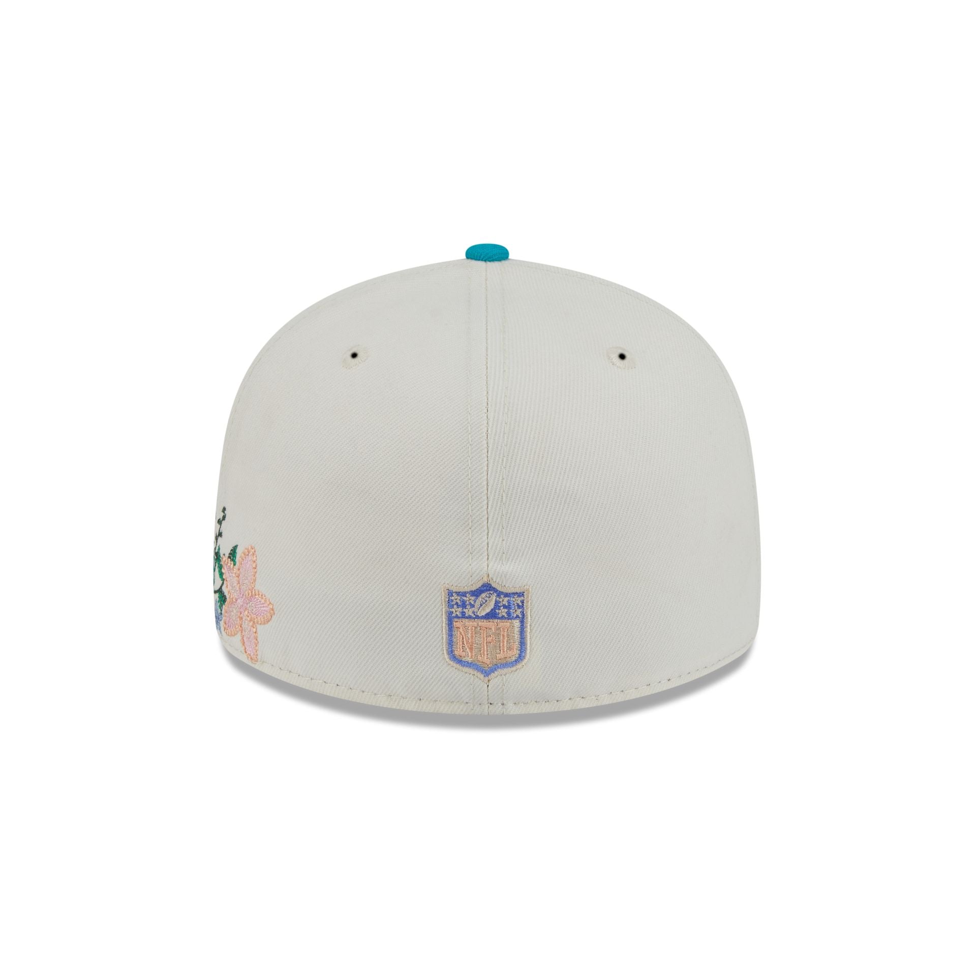 Miami Dolphins Tonal Florals White 59FIFTY Fitted Hat - Image 6