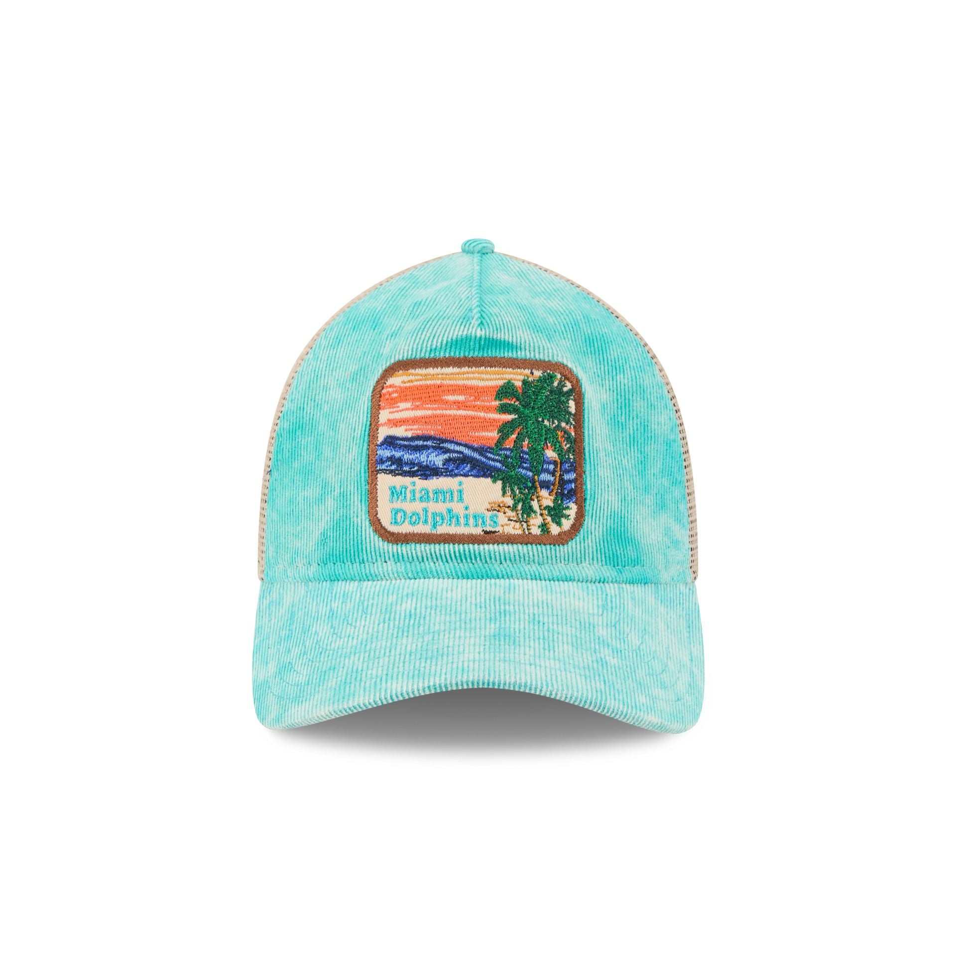 Miami Dolphins Vintage Landscape 9TWENTY A-Frame Trucker Hat - Image 2