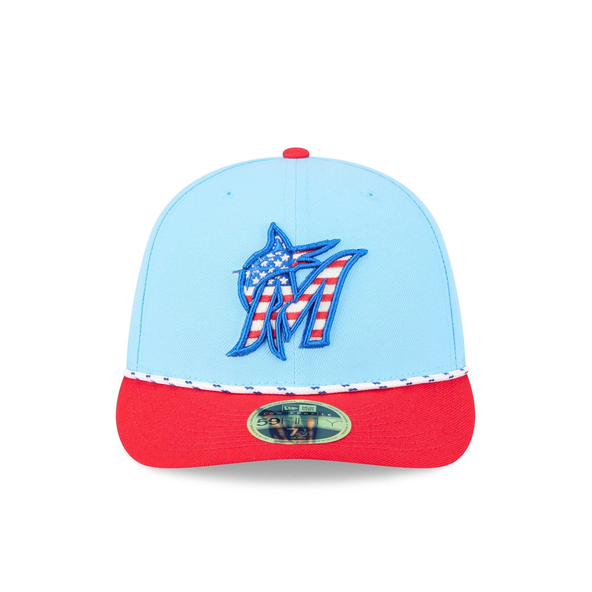 Miami Marlins Independence Day 2025 Low Profile 59FIFTY Fitted Hat - Image 2