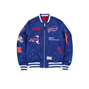 Alpha Industries x Buffalo Bills Blue MA-1 Bomber Jacket