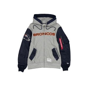 Alpha Industries x Denver Broncos Gray MA-1 Full Zip Fleece Jacket