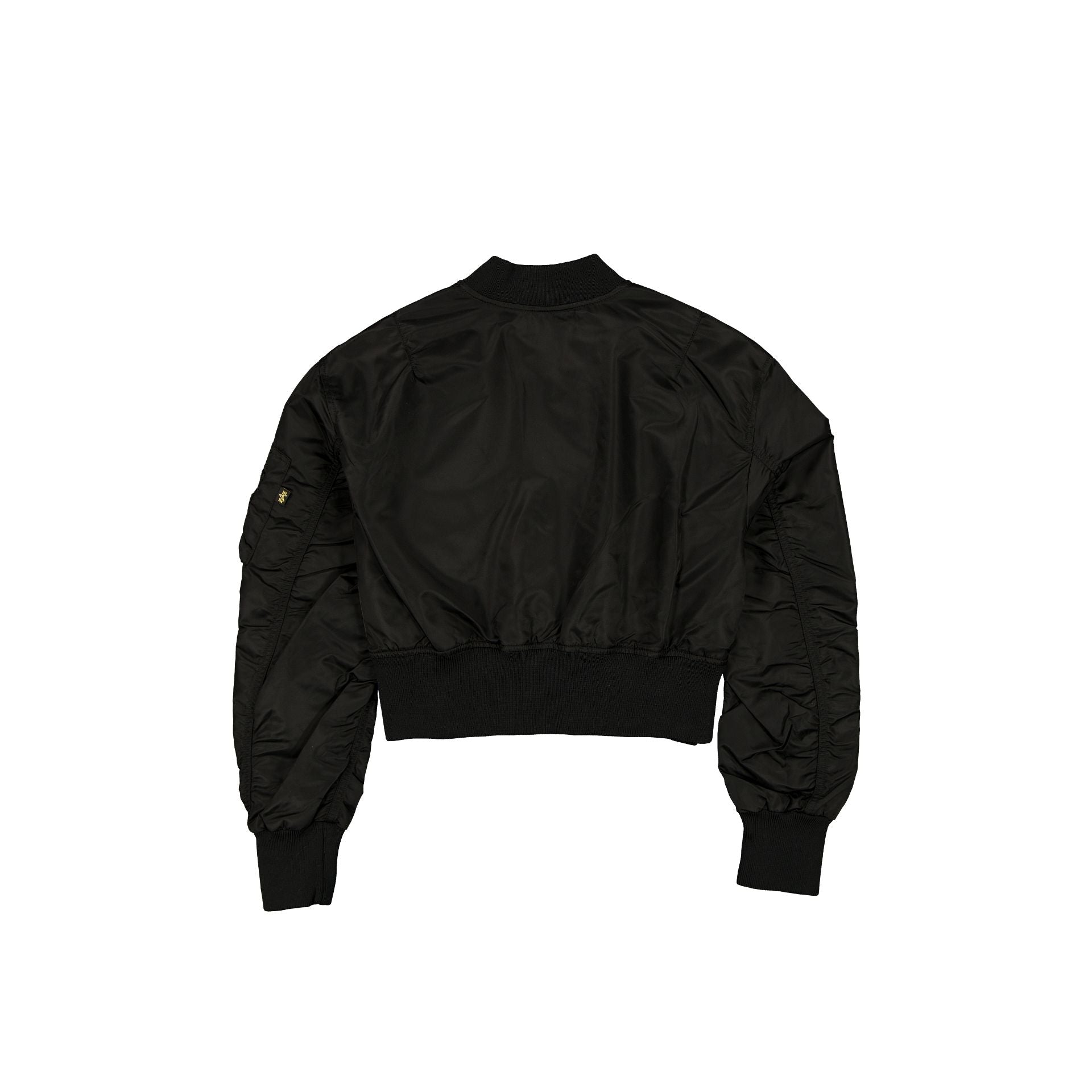 Alpha Industries x Brooklyn Dodgers Cooperstown Black and Gold Women's Cropped L-2B Bomber Jacket - Image 2