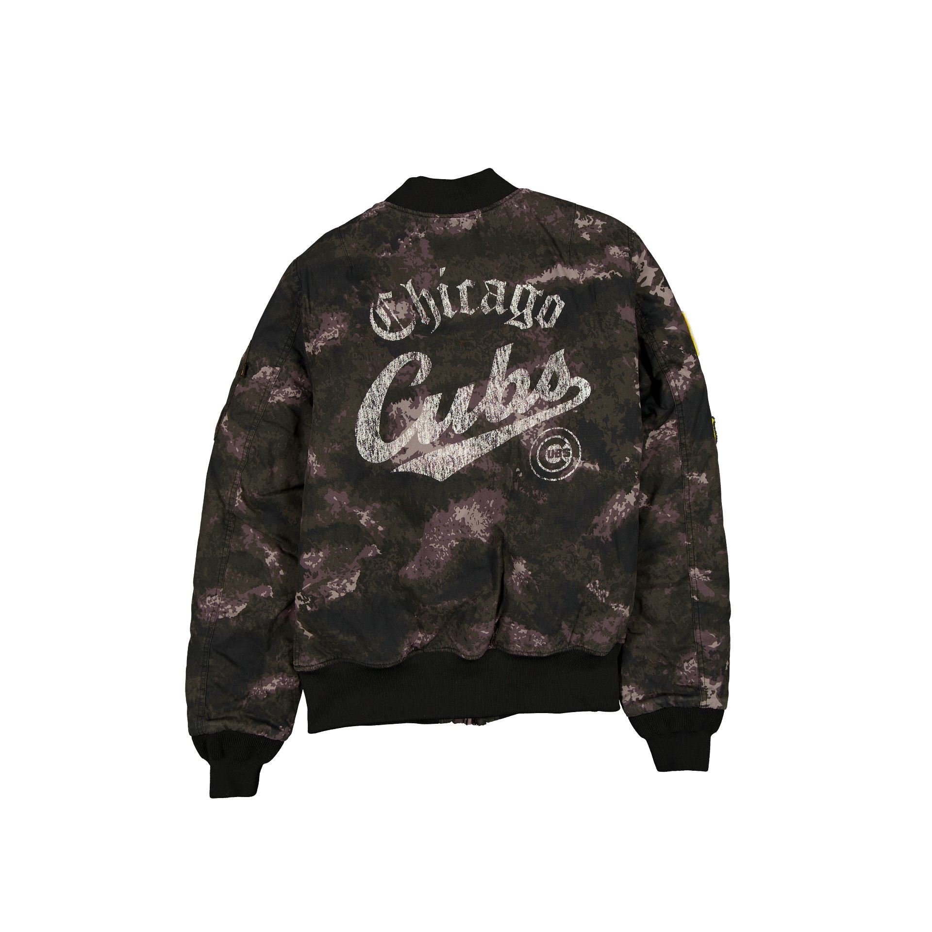 Alpha Industries x Chicago Cubs Black Camo MA-1 Bomber Jacket - Image 3