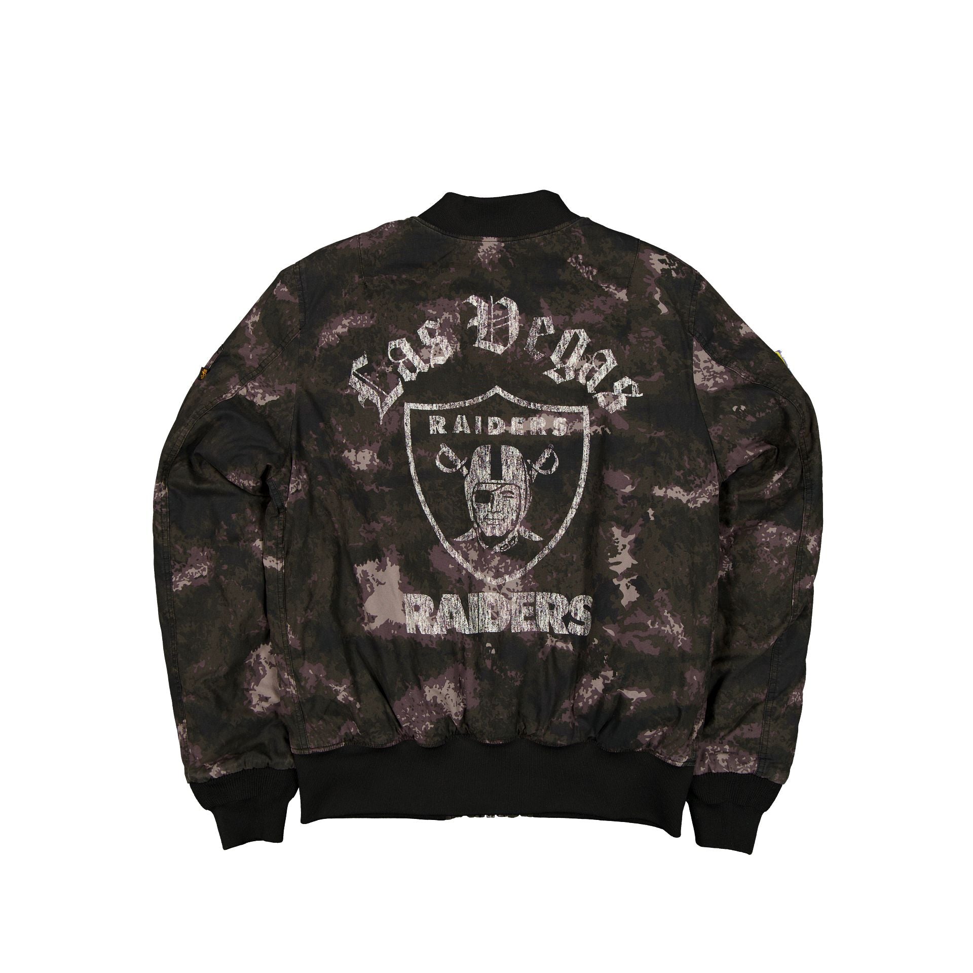 Alpha Industries x Las Vegas Raiders Black Camo MA-1 Bomber Jacket - Image 3