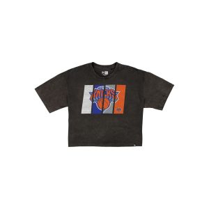 New York Knicks Sport Night Black Cropped Women's T-Shirt