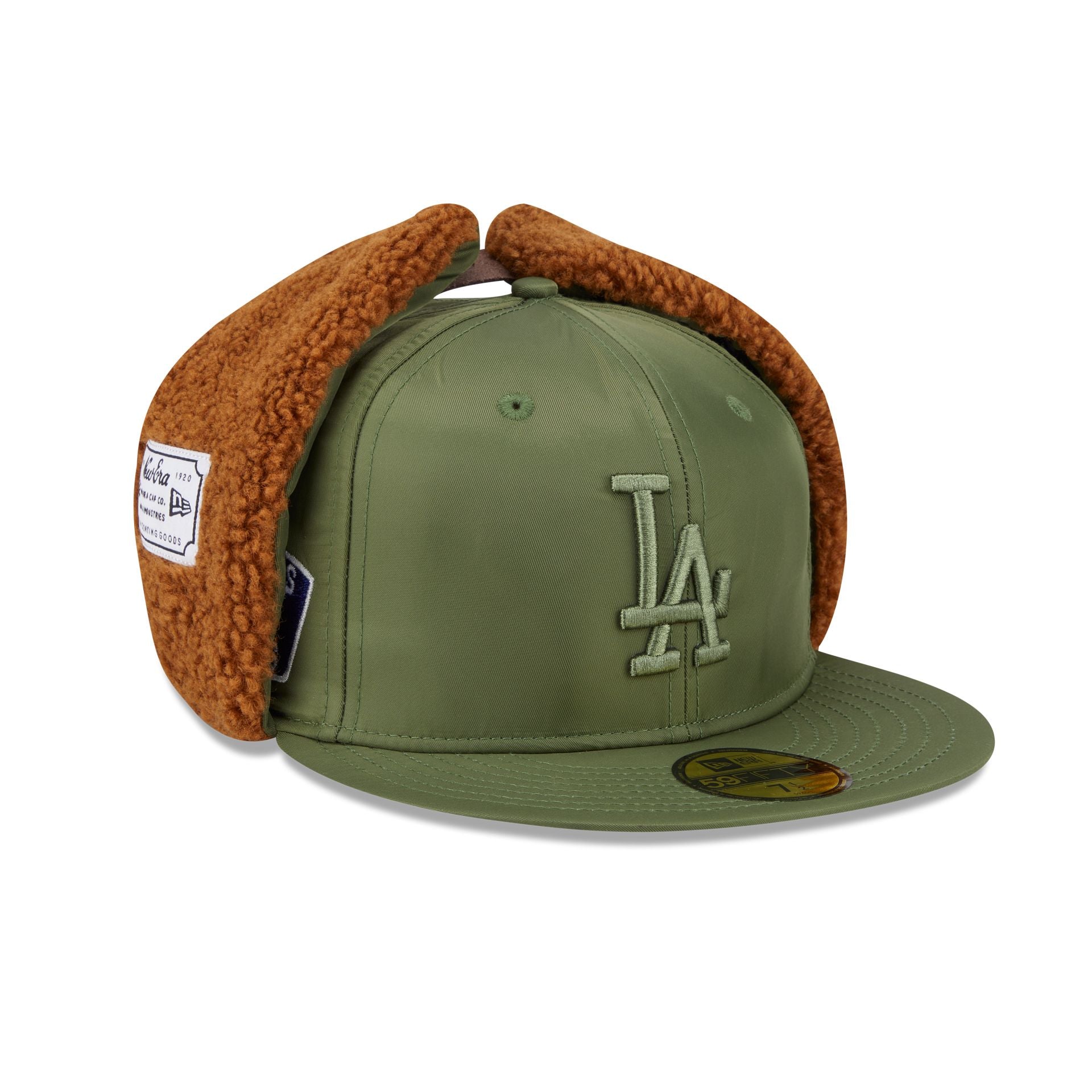 Alpha Industries x Los Angeles Dodgers Olive Green Dog Ear 59FIFTY Fitted Hat - Image 3