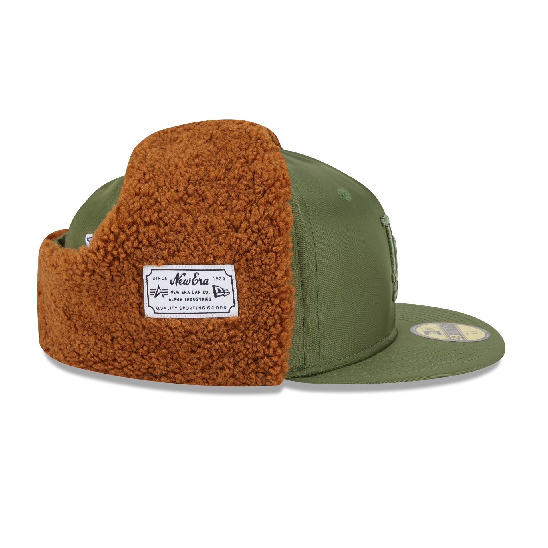 Alpha Industries x Los Angeles Dodgers Olive Green Dog Ear 59FIFTY Fitted Hat - Image 5