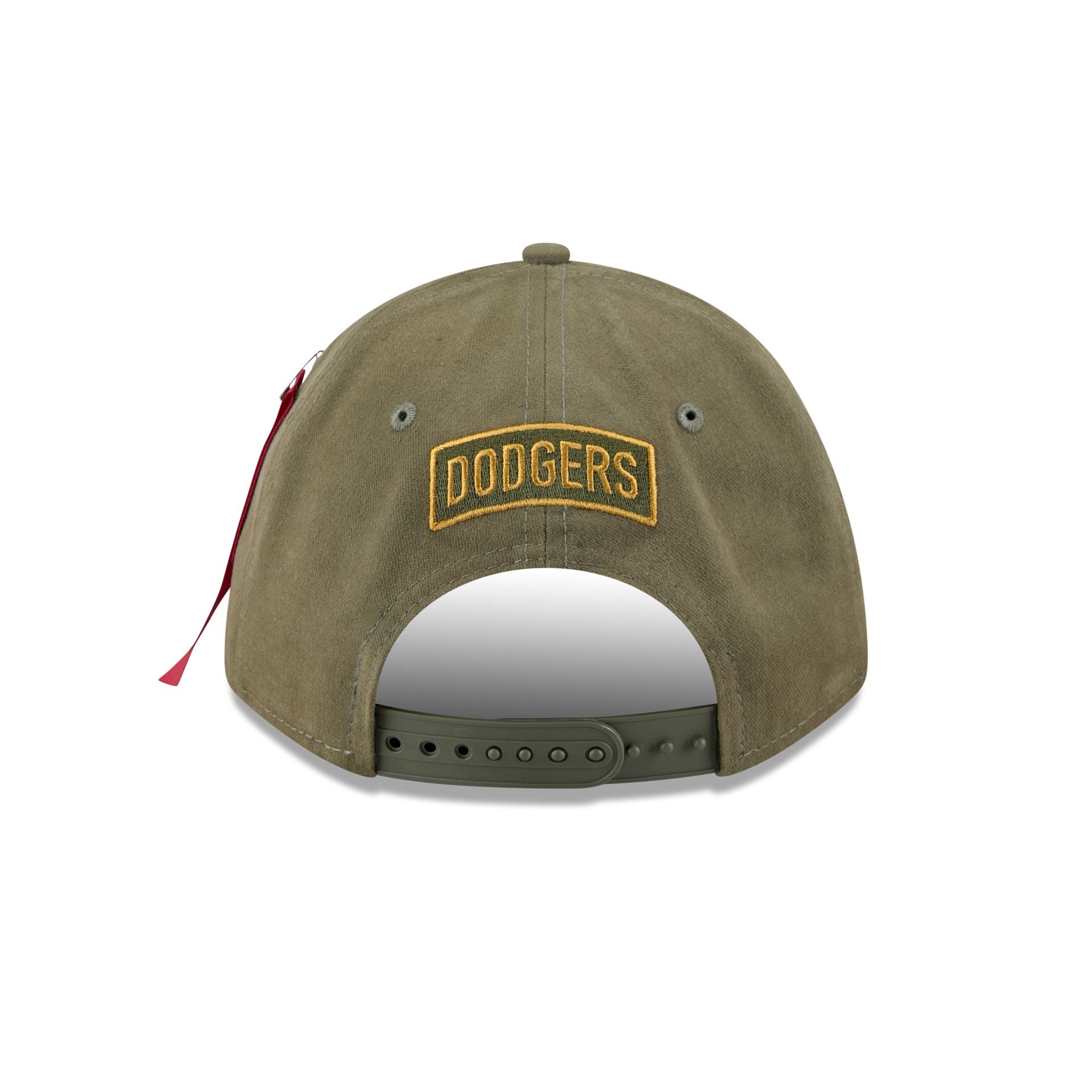 Alpha Industries x Los Angeles Dodgers Olive Green 9FORTY M-Crown A-Frame Snapback Hat - Image 6