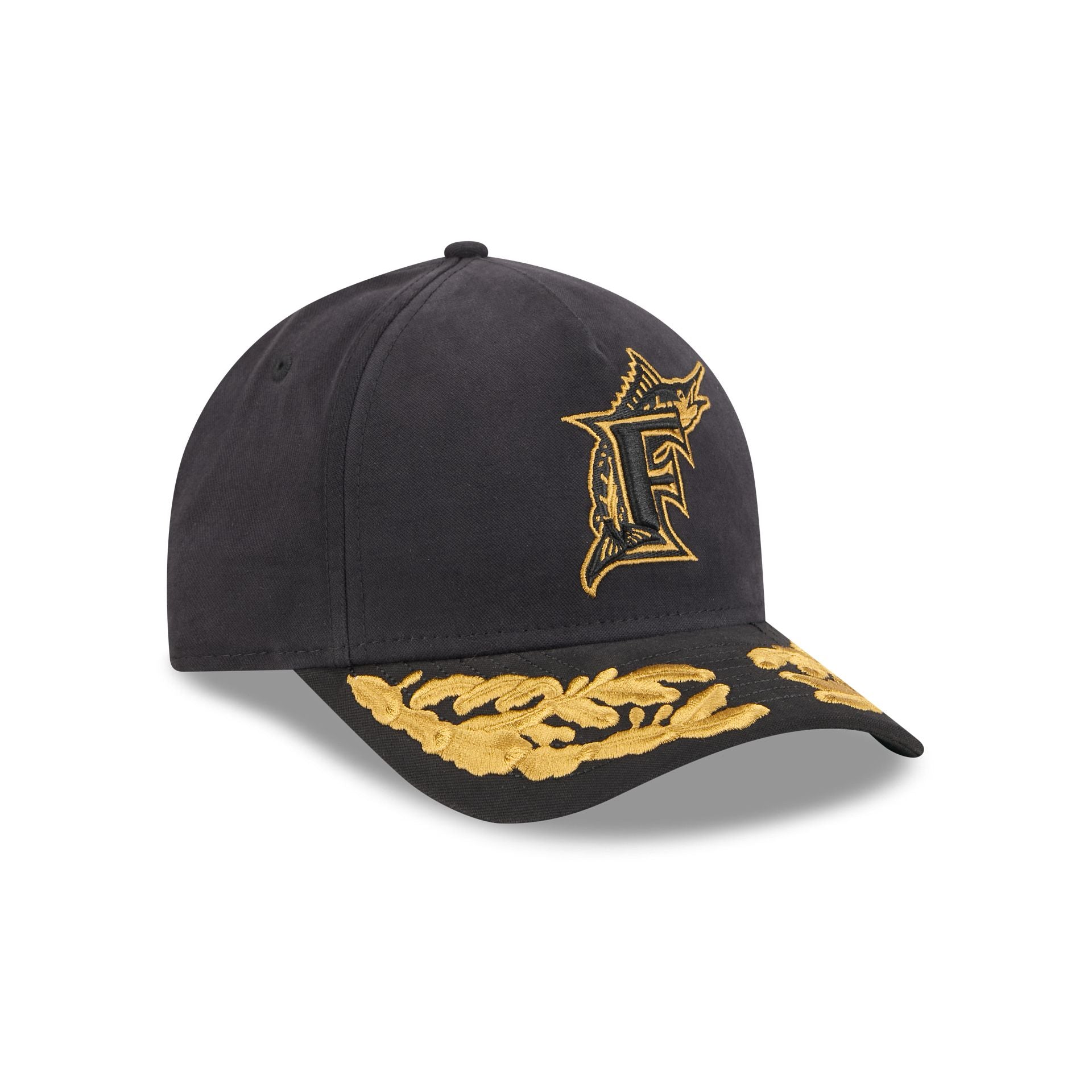 Alpha Industries x Miami Marlins Black 9FORTY M-Crown A-Frame Snapback Hat - Image 3